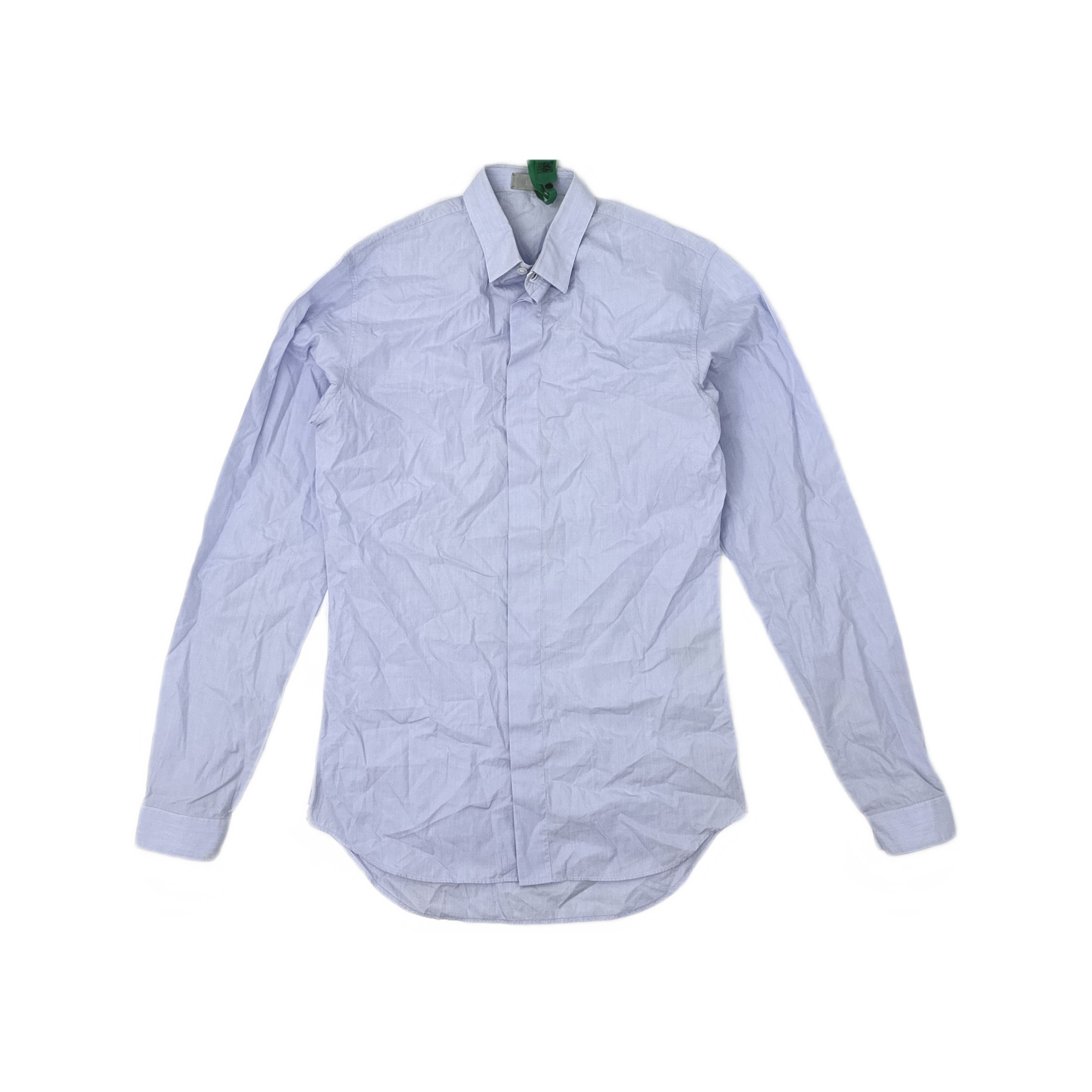 Dior Dior Light Blue Cotton Long Sleeve Shirt Size 37 Size US S / EU 44-46 / 1 - 1 Thumbnail