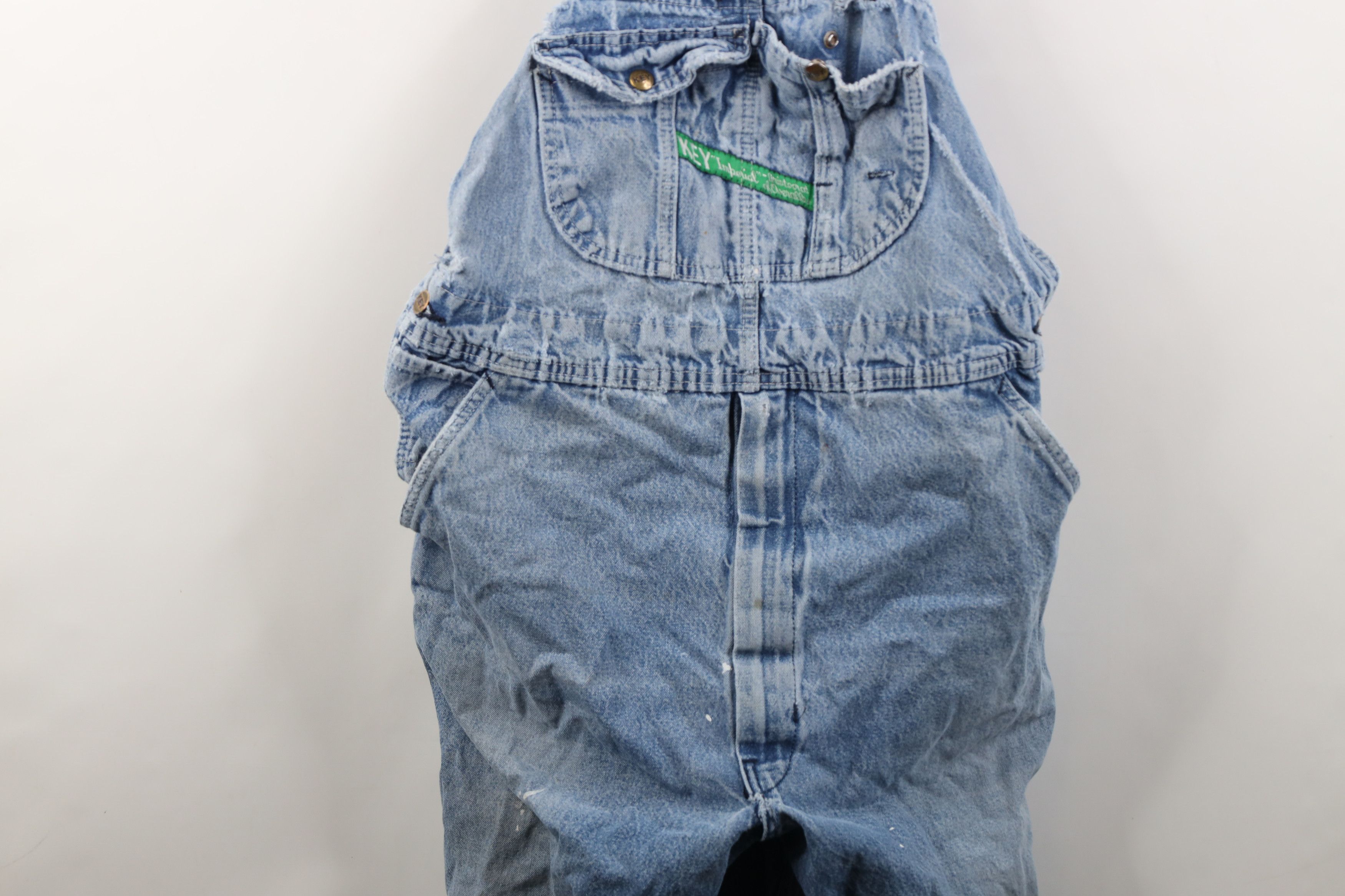 Vintage Vintage 90s Y2K Streetwear Thrashed Wide Leg Denim Overalls Size US 42 / EU 58 - 3 Thumbnail
