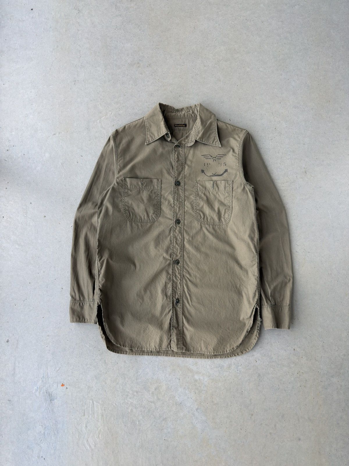 Kapital Kapital Military Green Long Sleeve Button Up Shirt Size US S / EU 44-46 / 1 - 1 Thumbnail
