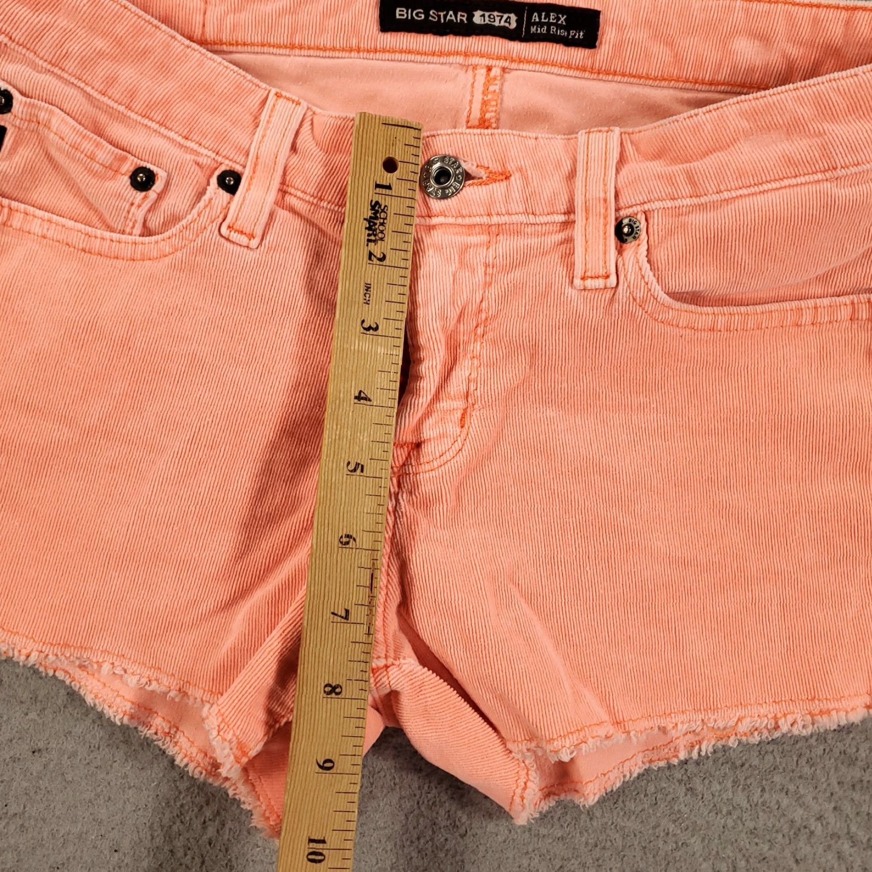 Pinko VINTAGE BIG STAR Corduroy Shorts Women 27 Pink Fringe 5-Pocket Bohemian Summer Size 27" / US 4 / IT 40 - 3 Thumbnail