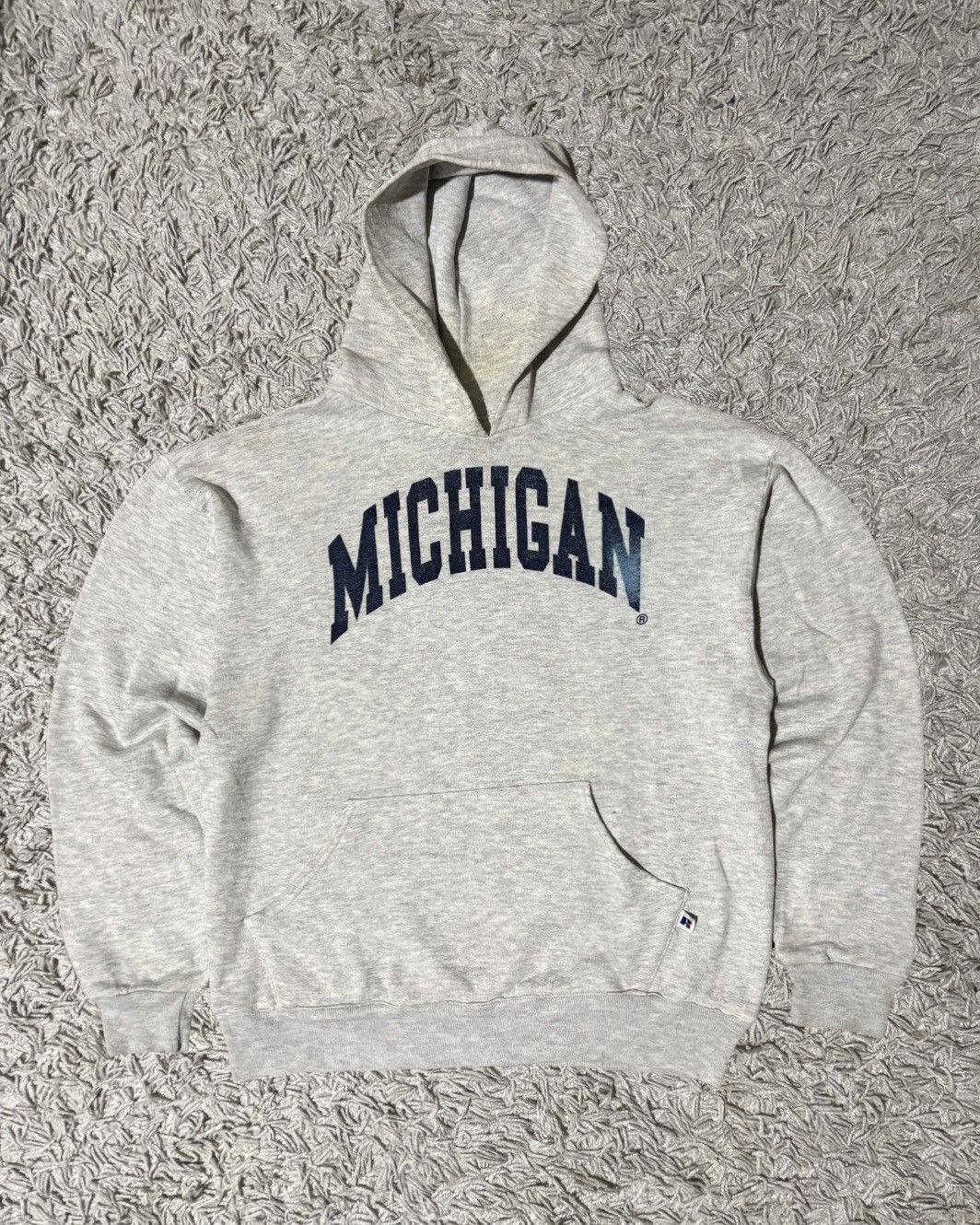 Russell Athletic 1990’s Russell Athletic “Michigan” Ash Grey Hoodie Size US L / EU 52-54 / 3 - 1 Thumbnail