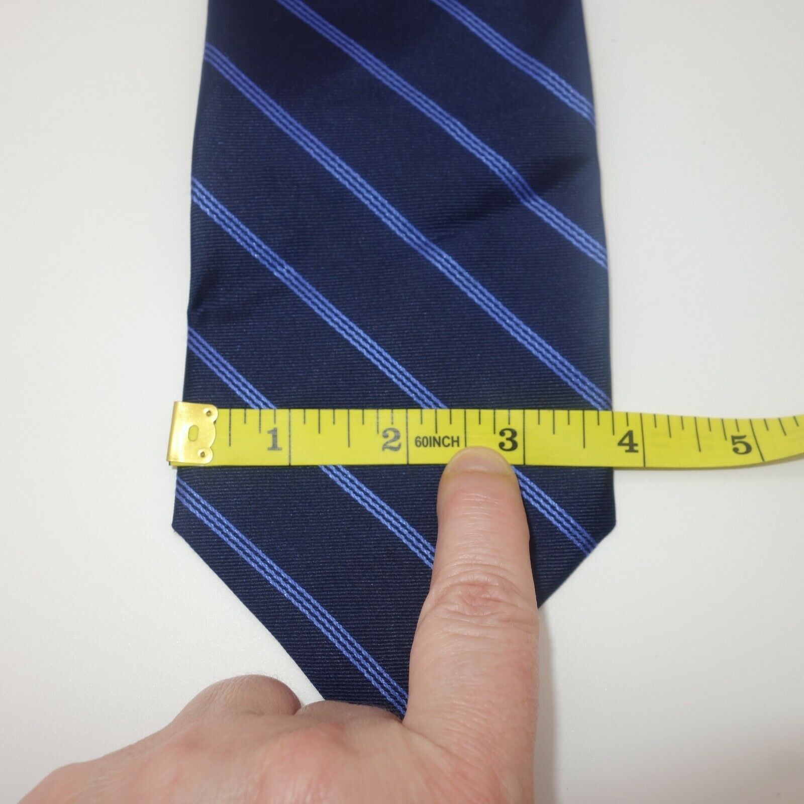 Other Classic Talbot's 100% Imported Silk Men's Tie Blue Stripe Size ONE SIZE - 3 Thumbnail