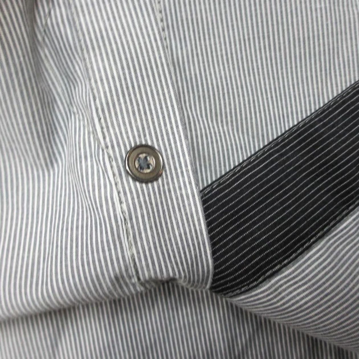 Vintage Mecca Shirt Mens 2XL Gray Pinstripe Short Sleeve Snap Front Garage Y2K Shop USA Shirt Size US XXL / EU 58 / 5 - 6 Thumbnail