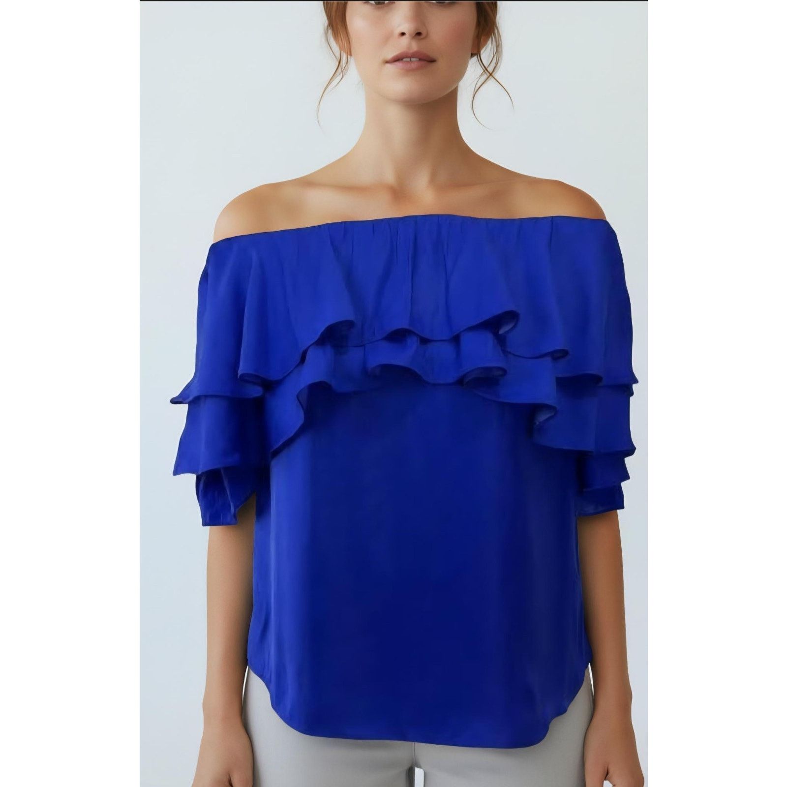 Lilly Pulitzer NWT Lilly Pulitzer Haylee Off The Shoulder Ruffle Top XS Size XS / US 0-2 / IT 36-38 - 3 Thumbnail
