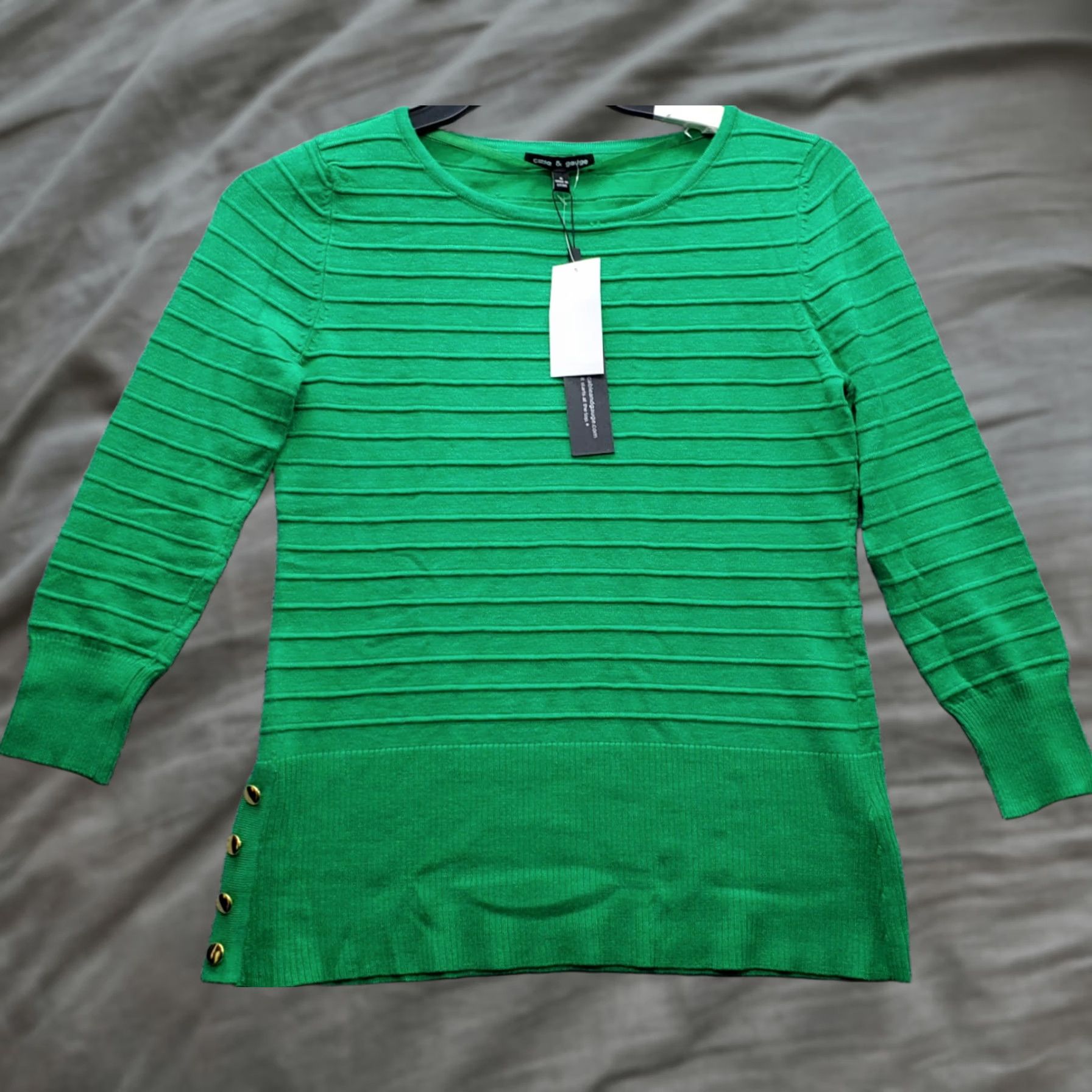 Vintage Cable & Gauge Sweater Womens S Green Christmas Rib Knit Stretch Long Sleeve Shirt Womens Size S Pullover Knit Homespun Style Pullover Mens Womens Size S / US 4 / IT 40 - 1 Thumbnail