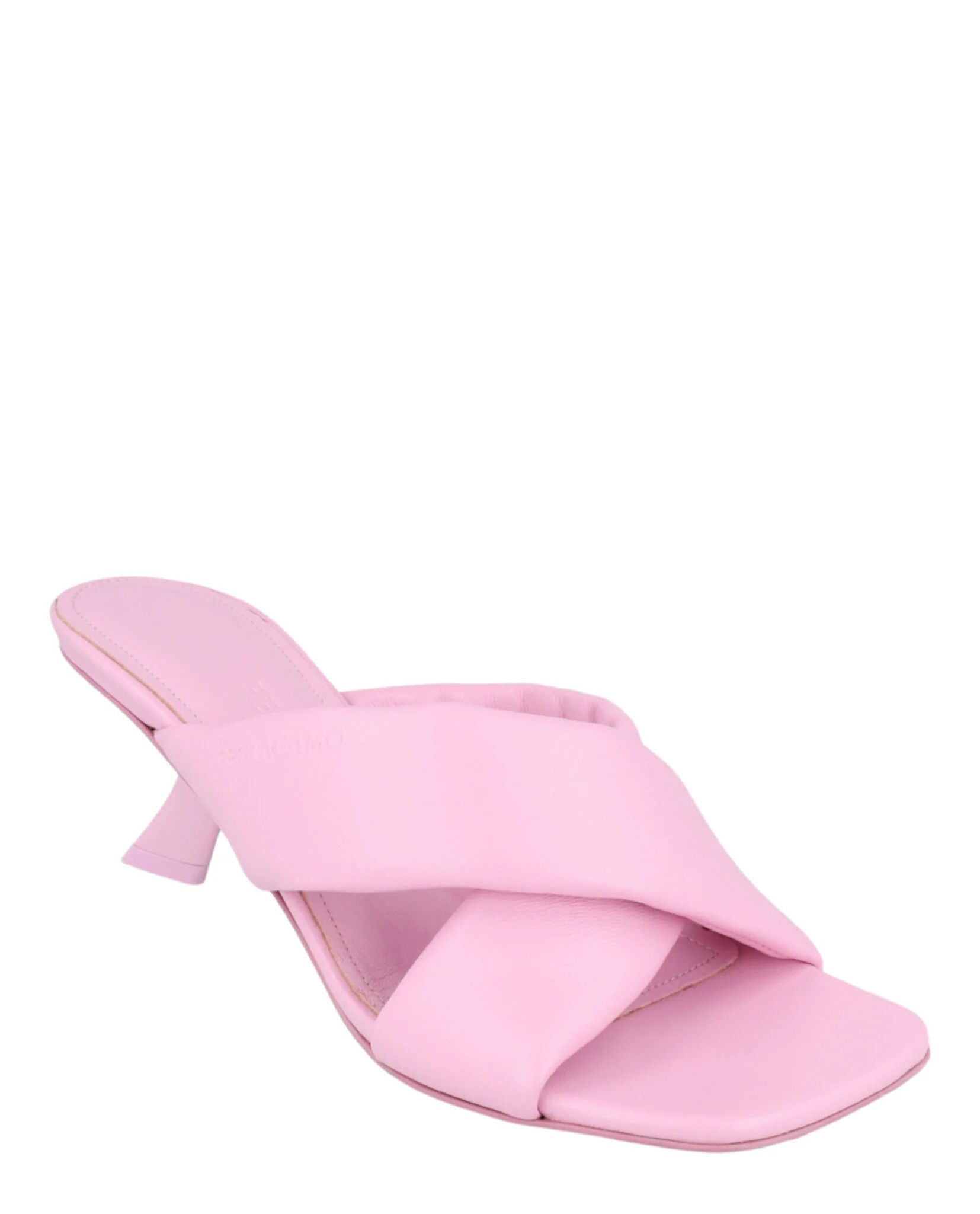 Salvatore Ferragamo o1y0426 Geometric Heel Mules in Pink Size US 5.5 / IT 35.5 - 2 Thumbnail