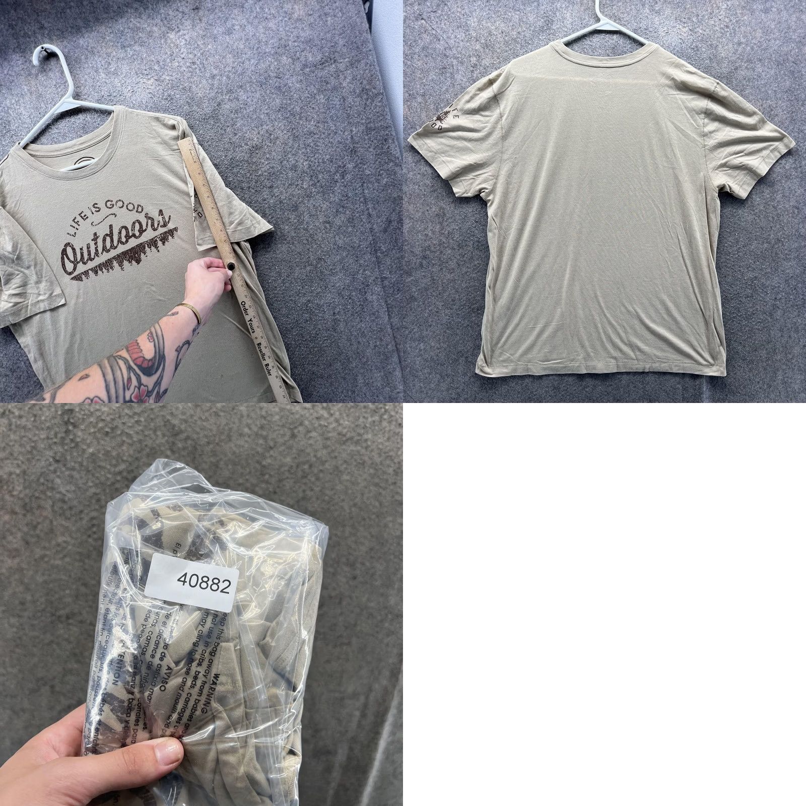 Life is Good Life is Good Outdoors Shirt Mens Large Beige Graphic Tee Hiking Camping Nature Shirt Size US L / EU 52-54 / 3 - 8 Thumbnail