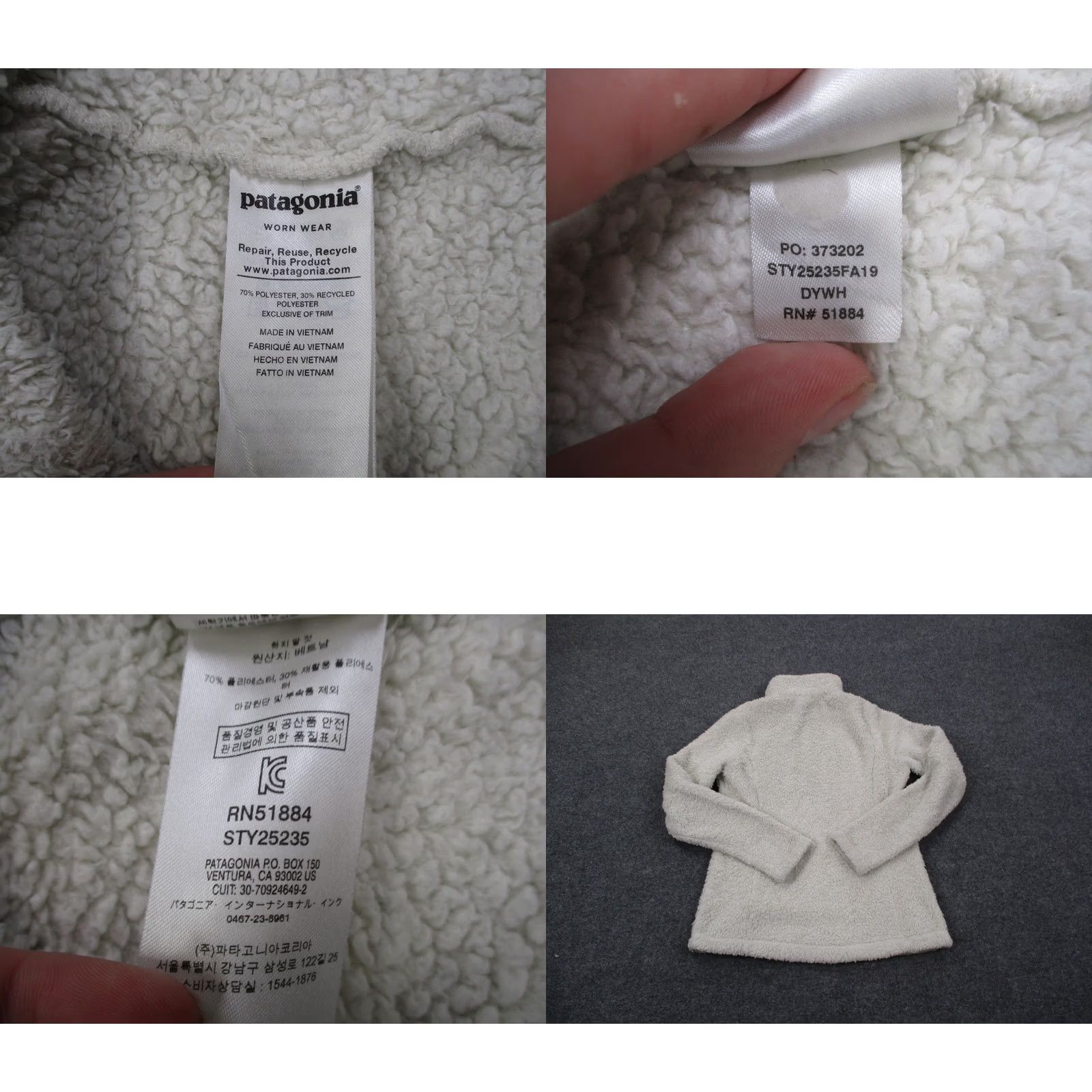 Patagonia Patagonia Jacket Womens XS White Solid Fleece Windbreaker 1/4 Zip Pockets Outdoor Outdoor 90s (no) Size XS / US 0-2 / IT 36-38 - 8 Thumbnail