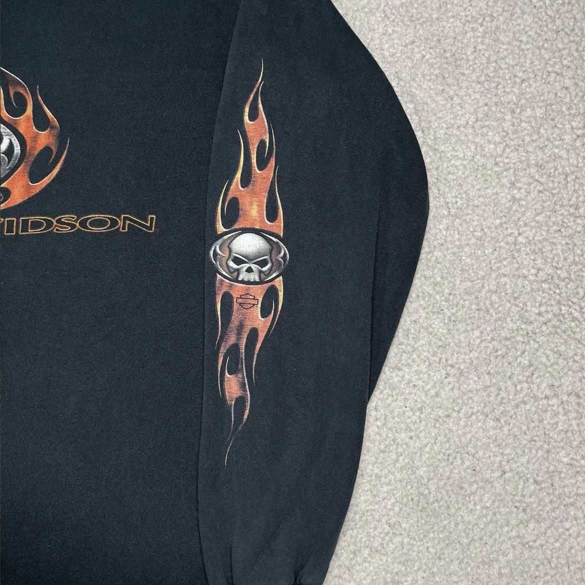 Harley Davidson Vintage Harley Davidson Shirt XL Faded Flame Skull Y2K Size US XL / EU 56 / 4 - 5 Thumbnail