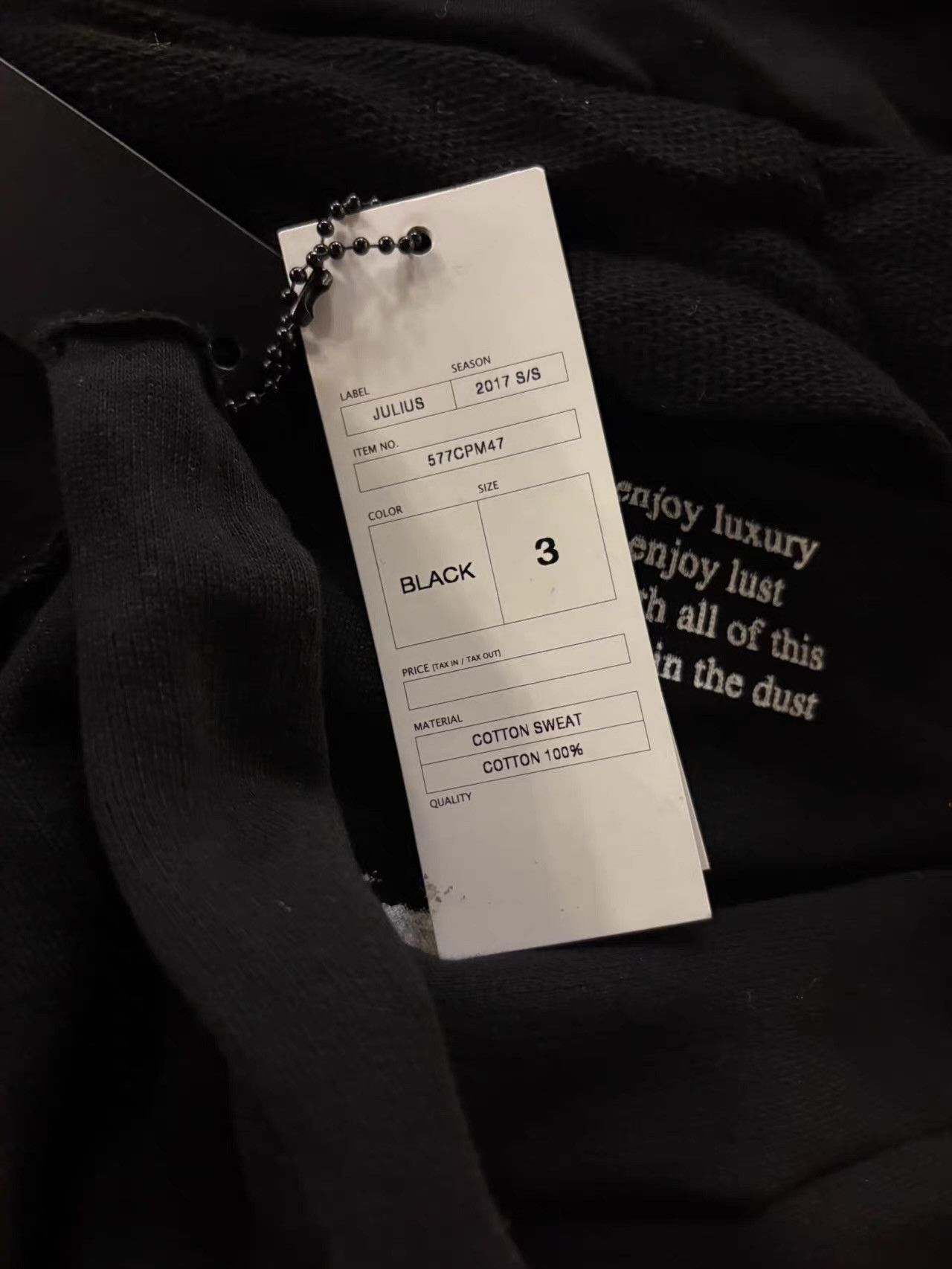 Julius JULIUS 17SS black flare‑sleeve hoodie Ｑ25 Size US S / EU 44-46 / 1 - 2 Thumbnail