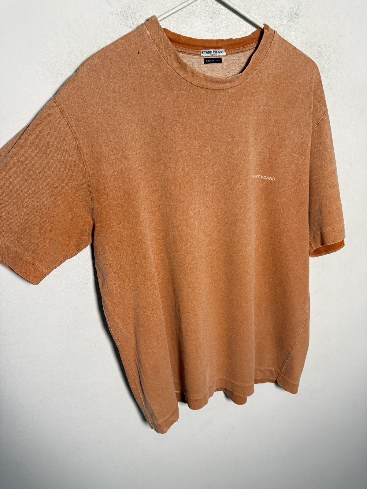 Stone Island stone island peach single stitch spell out t shirt Size US L / EU 52-54 / 3 - 7 Thumbnail
