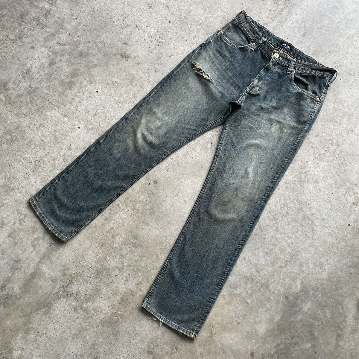 Wrangler W33x32💥 Vintage Wrangler Faded Distressed Denim Jeans Pants Size US 33 - 2 Thumbnail