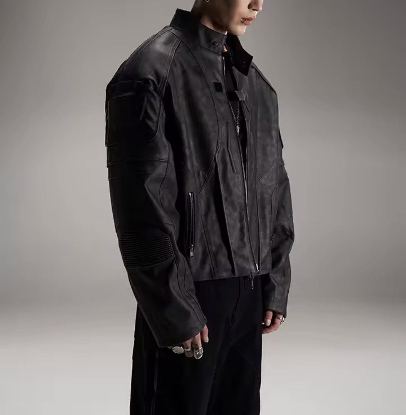 Other Motorcycle Vintage Retro Pu Leather Racer Distressed Jacket Size US L / EU 52-54 / 3 - 4 Thumbnail