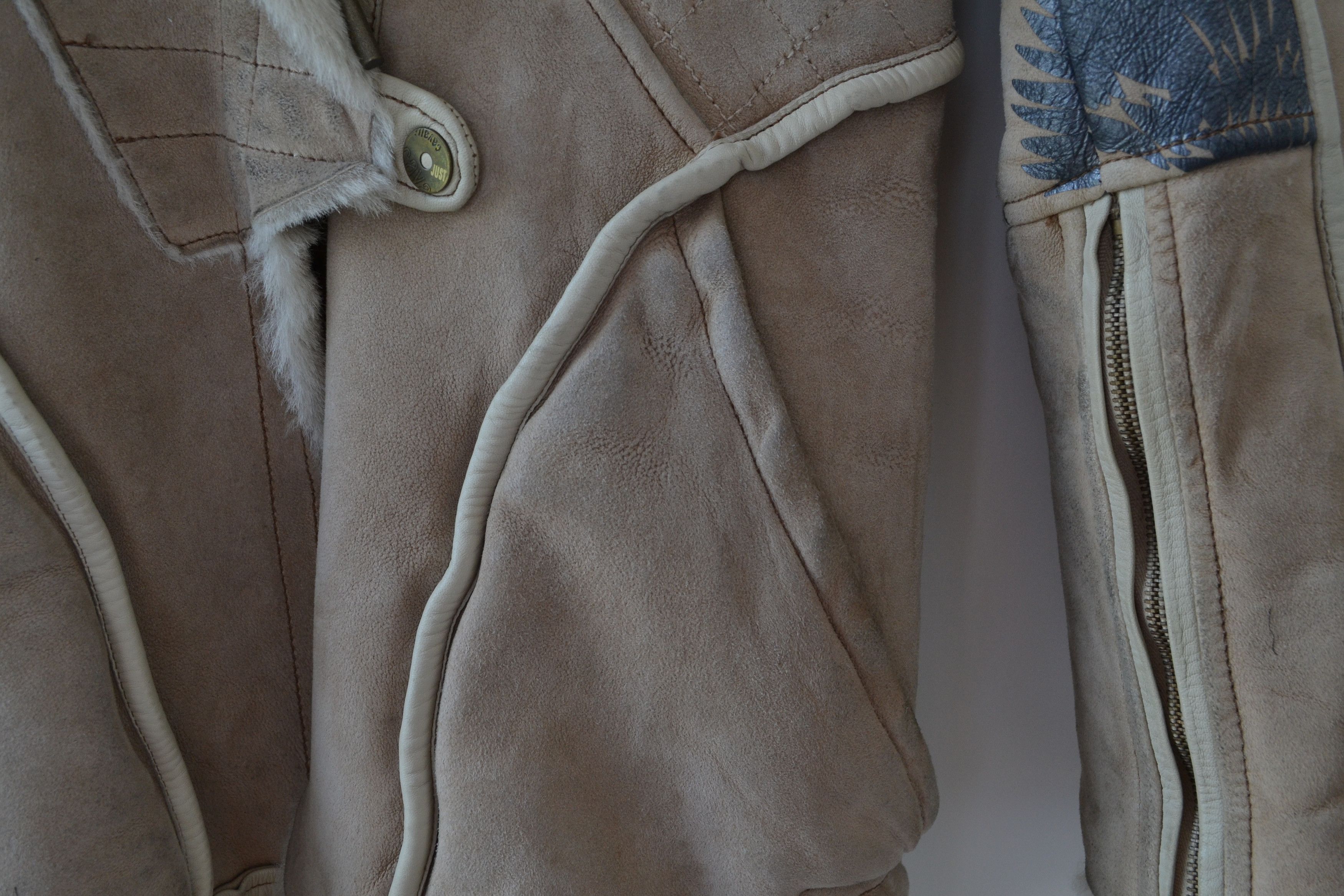 Roberto Cavalli ROBERTO CAVALLI Shearling Jacket Leather Fur Beige Size M / US 6-8 / IT 42-44 - 12 Thumbnail