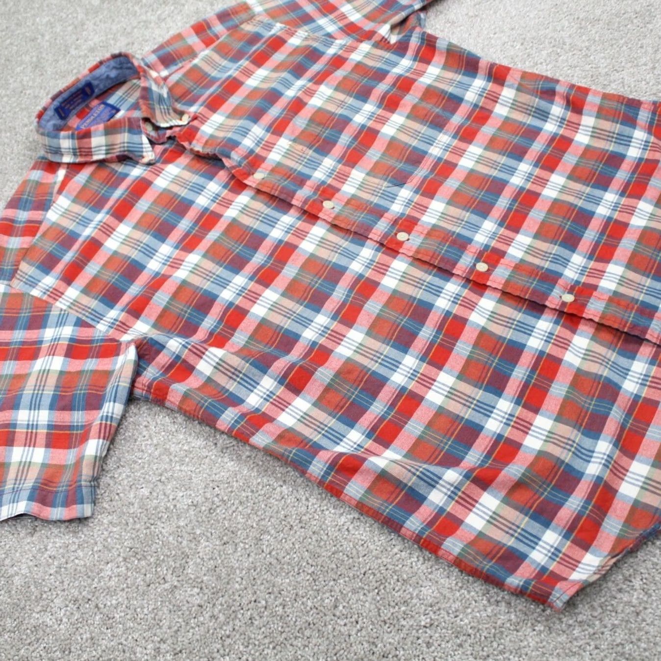 Pendleton Pendleton Board Shirt Men L Red/Blue Plaid Cotton Short Sleeve Button-Down Shirt Mens Large Plaid Cotton Button-Up Shirt Size US L / EU 52-54 / 3 - 5 Thumbnail