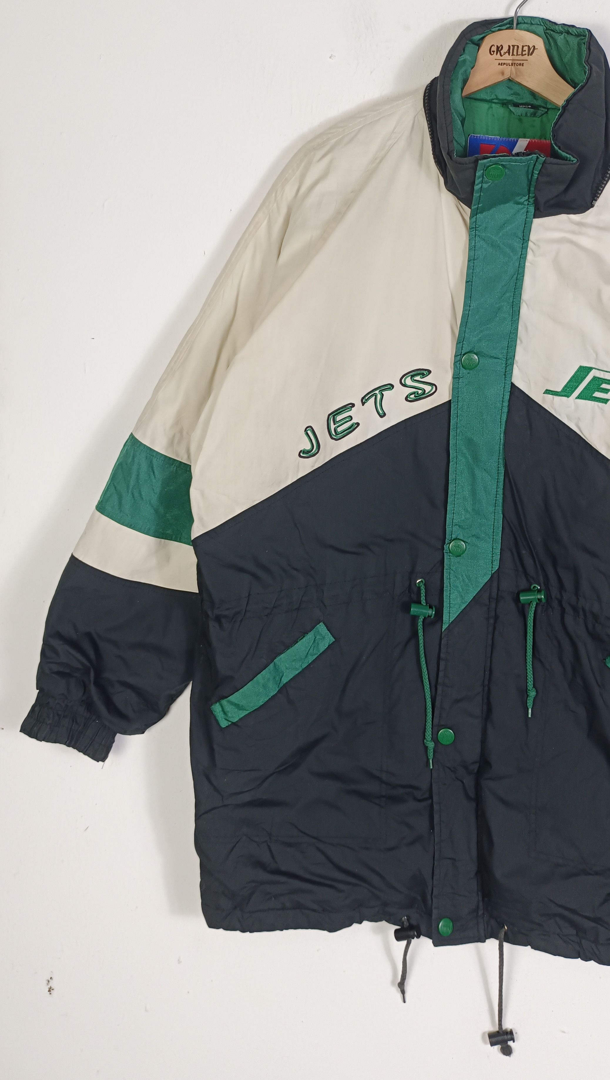 NFL Vintage 90🔥 New York Jets NFL Puffer Jacket Size US XXL / EU 58 / 5 - 5 Thumbnail