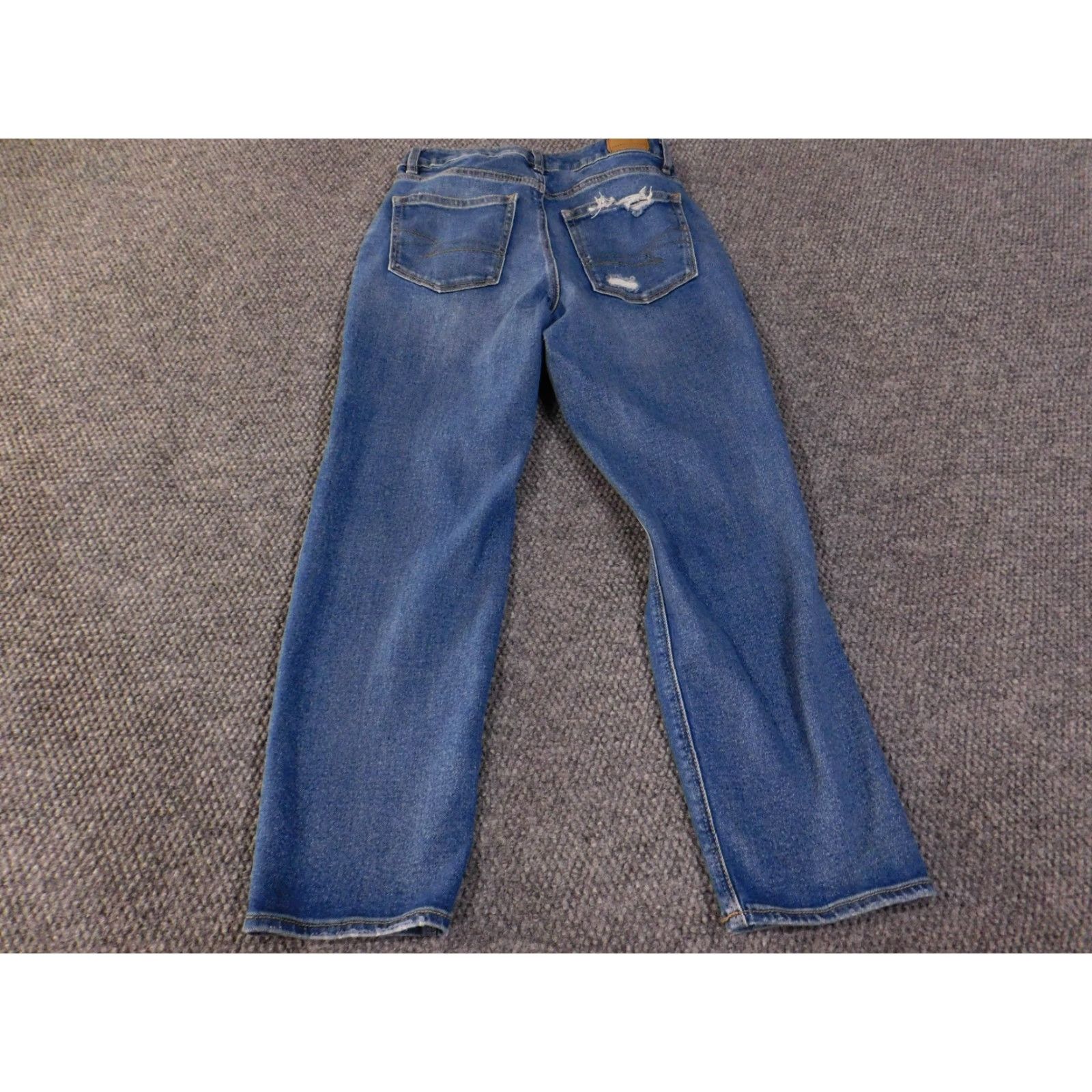 American Eagle Outfitters American Eagle Jeans Womens 6 Blue Mom Straight Distressed Stretch Denim Size 28" / US 6 / IT 42 - 7 Thumbnail