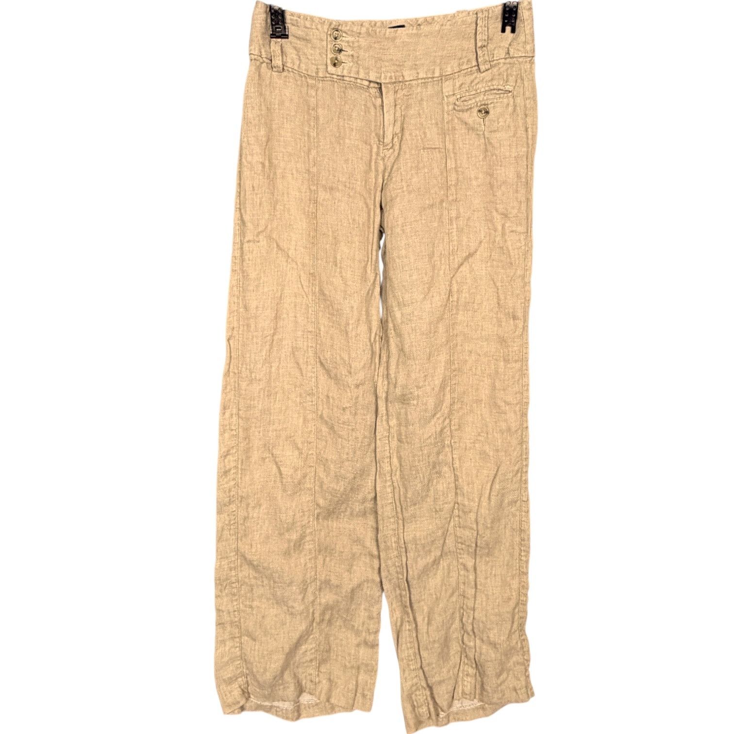 Banana Republic Banana Republic Martin Fit 100% Linen Tan Wide Leg Pants 2 Size 26" / US 2 / IT 38 - 1 Thumbnail