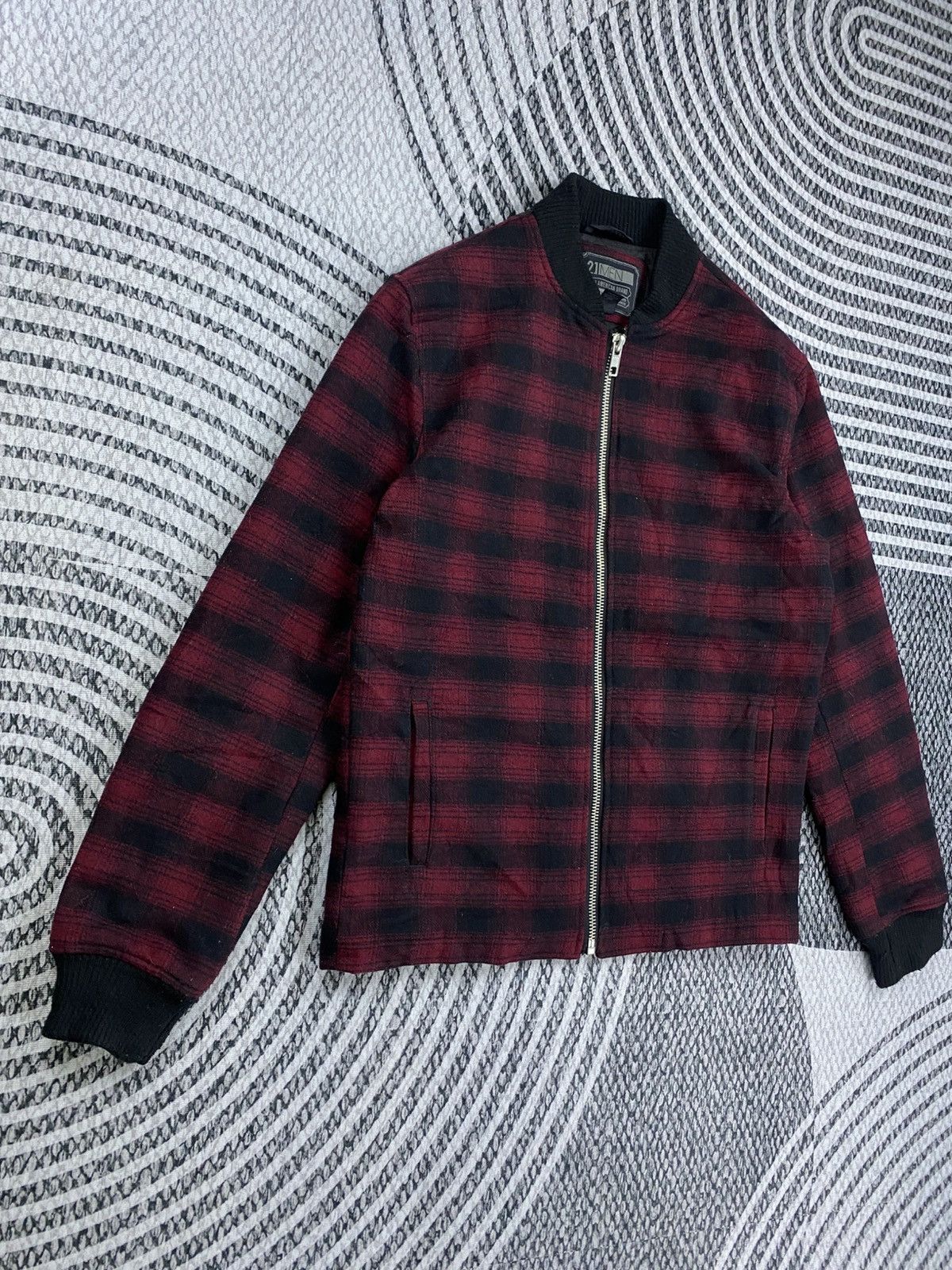 21 Men Vintage 21 Mens Red Plaid Zipper Wool Jacket Size US M / EU 48-50 / 2 - 3 Thumbnail