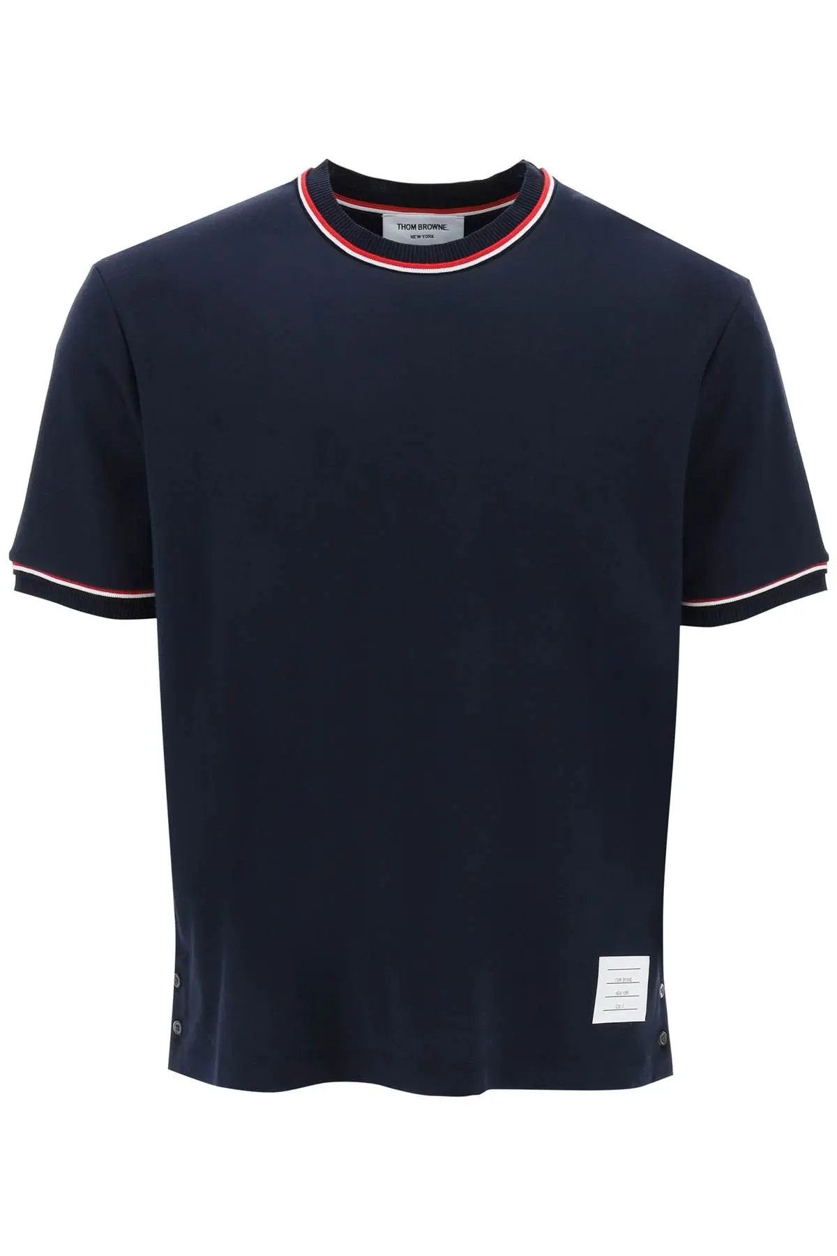 image of Thom Browne O1S22I1N0324 Milano Stitch T-Shirt In Blue, Men's (Size Small)