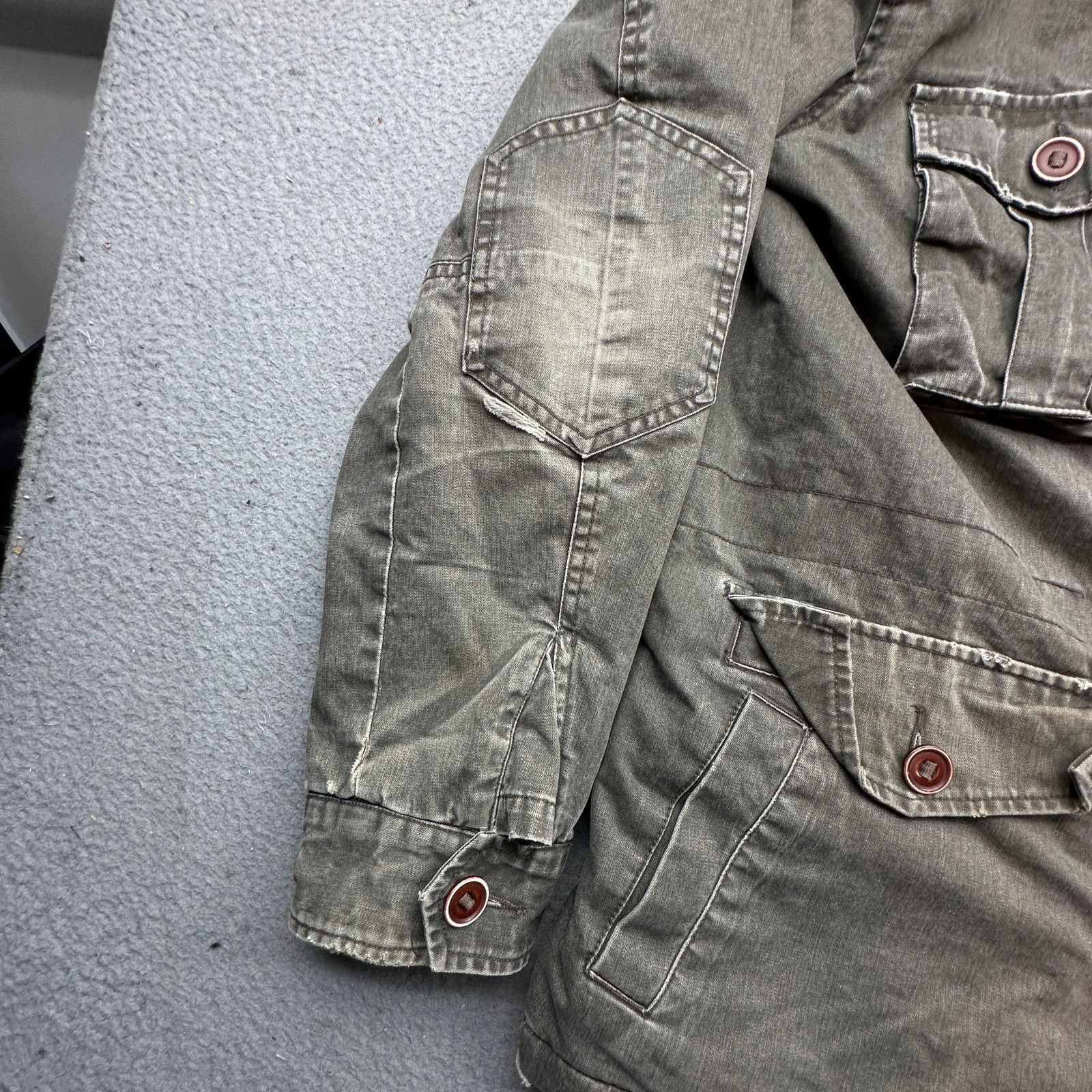 Guess Guess Jeans Military Distressed Jacket Mens Large Green M65 Size US L / EU 52-54 / 3 - 10 Thumbnail