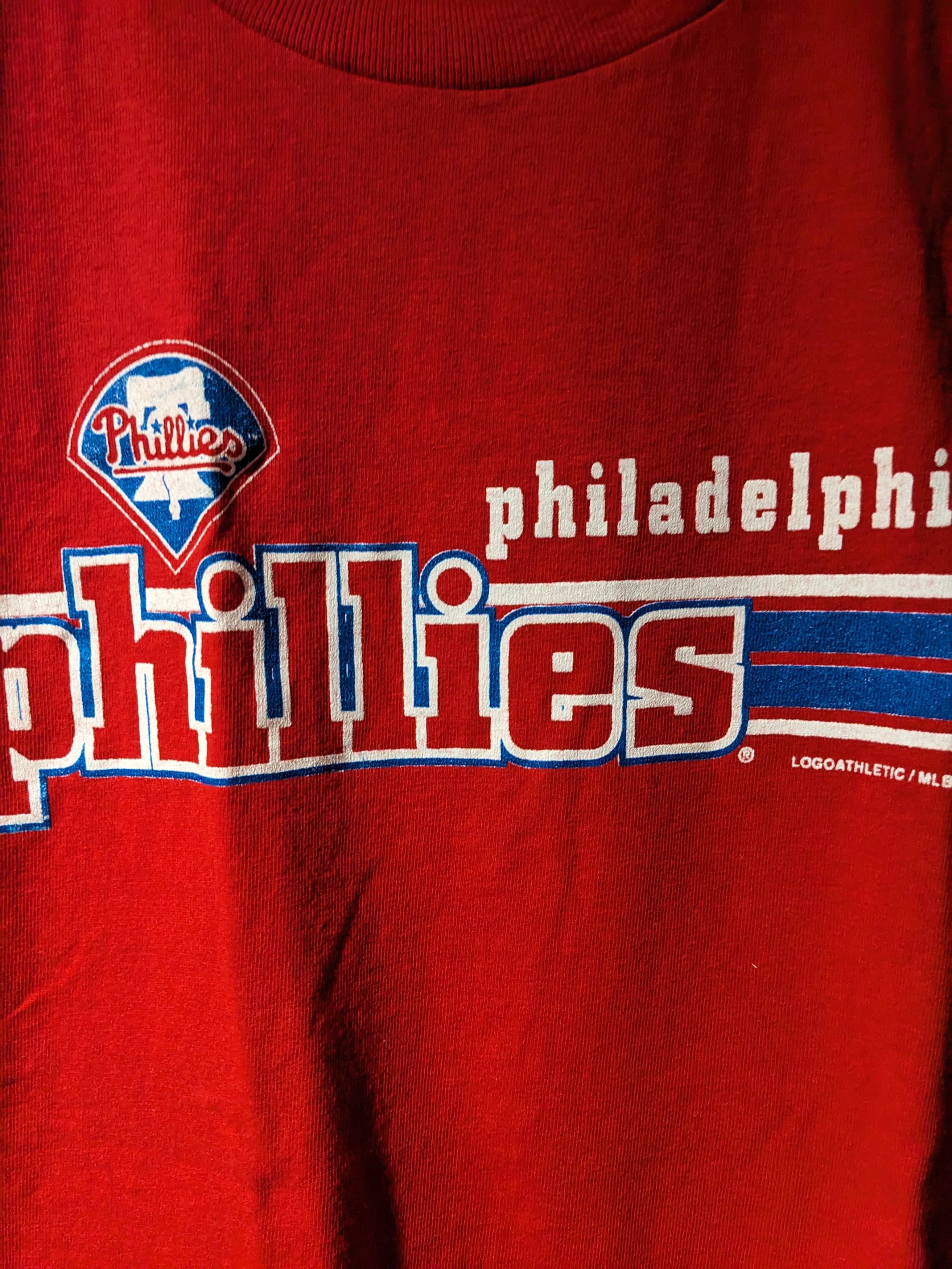 MLB × Vintage Vintage 2000 Phillies MLB Baseball Red Youth X-Large T-Shirt Size US XL / EU 56 / 4 - 2 Thumbnail