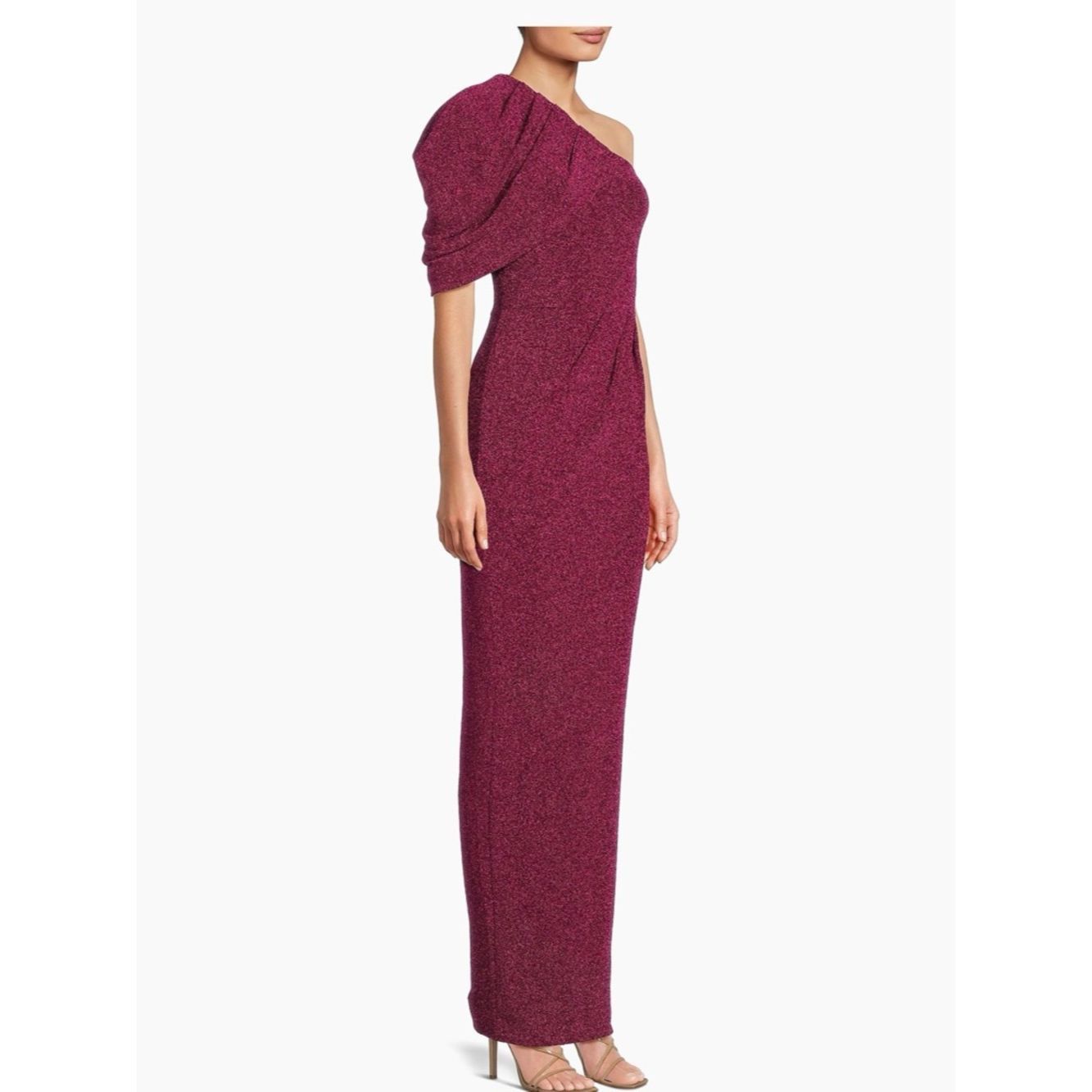 Black Halo Black Halo Eve Egan Metallic One Shoulder Gown NWT Size 8 F Size M / US 6-8 / IT 42-44 - 3 Thumbnail