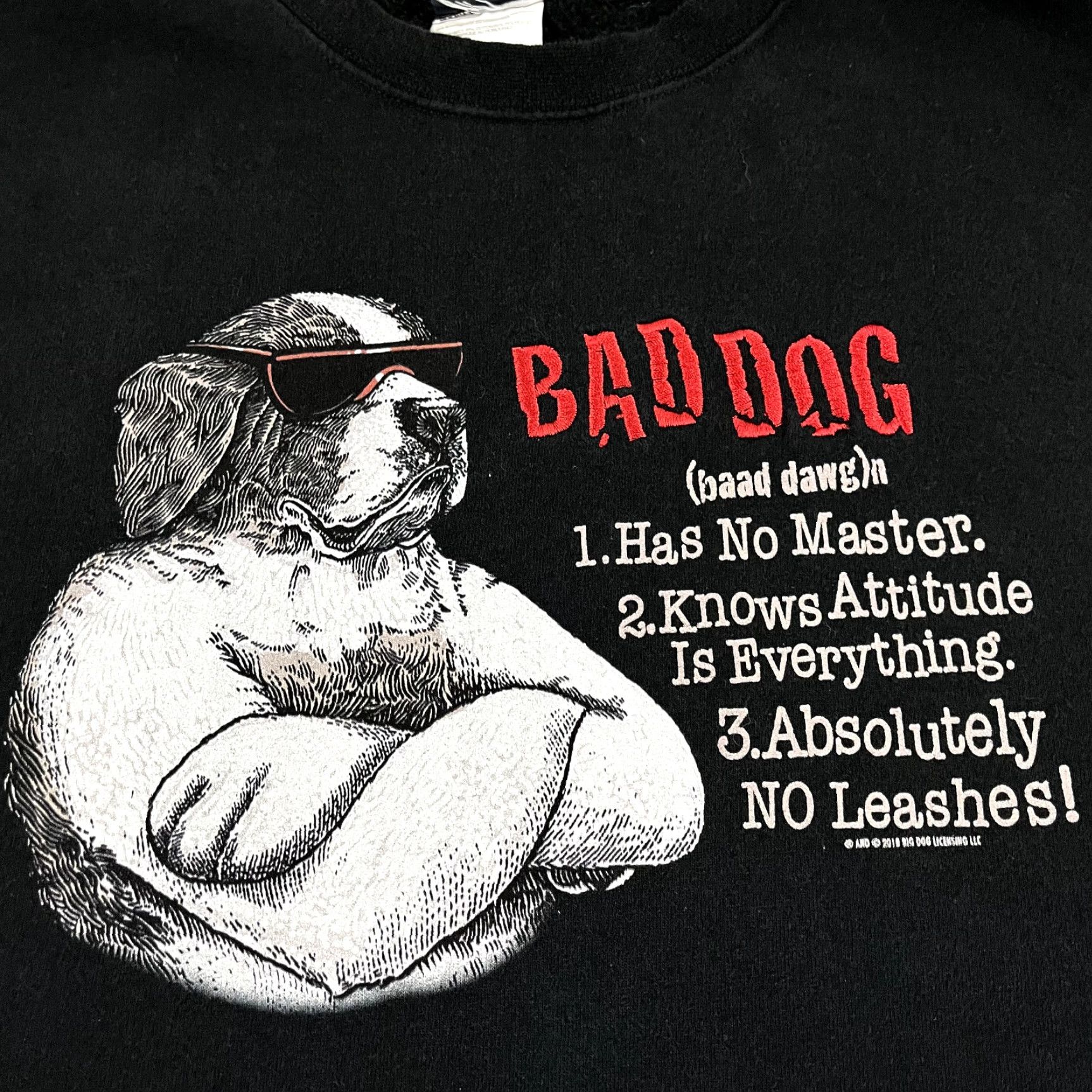Big Dogs Big Dogs Sweatshirt Adult 2XL Black Embroidered Bad Dog Crew Neck Funny Mens Size US XXL / EU 58 / 5 - 2 Thumbnail