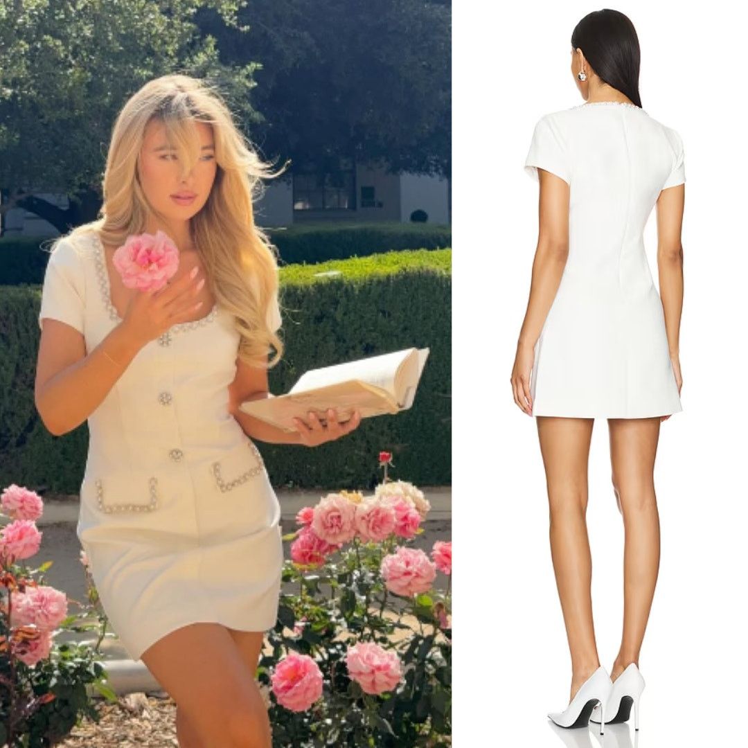 LIKELY LIKELY | Sergio Dress White Crystal Pearl Embellished Mini 6 Size M / US 6-8 / IT 42-44 - 2 Thumbnail