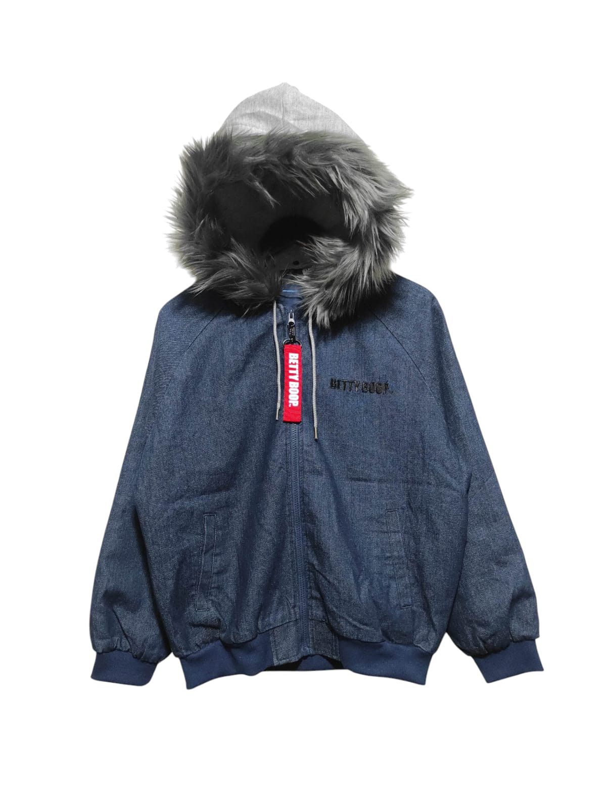 If Six Was Nine Denifits x Betty boop Bomber Denim Zip Fur Hoodie Jacket Size US M / EU 48-50 / 2 - 1 Thumbnail