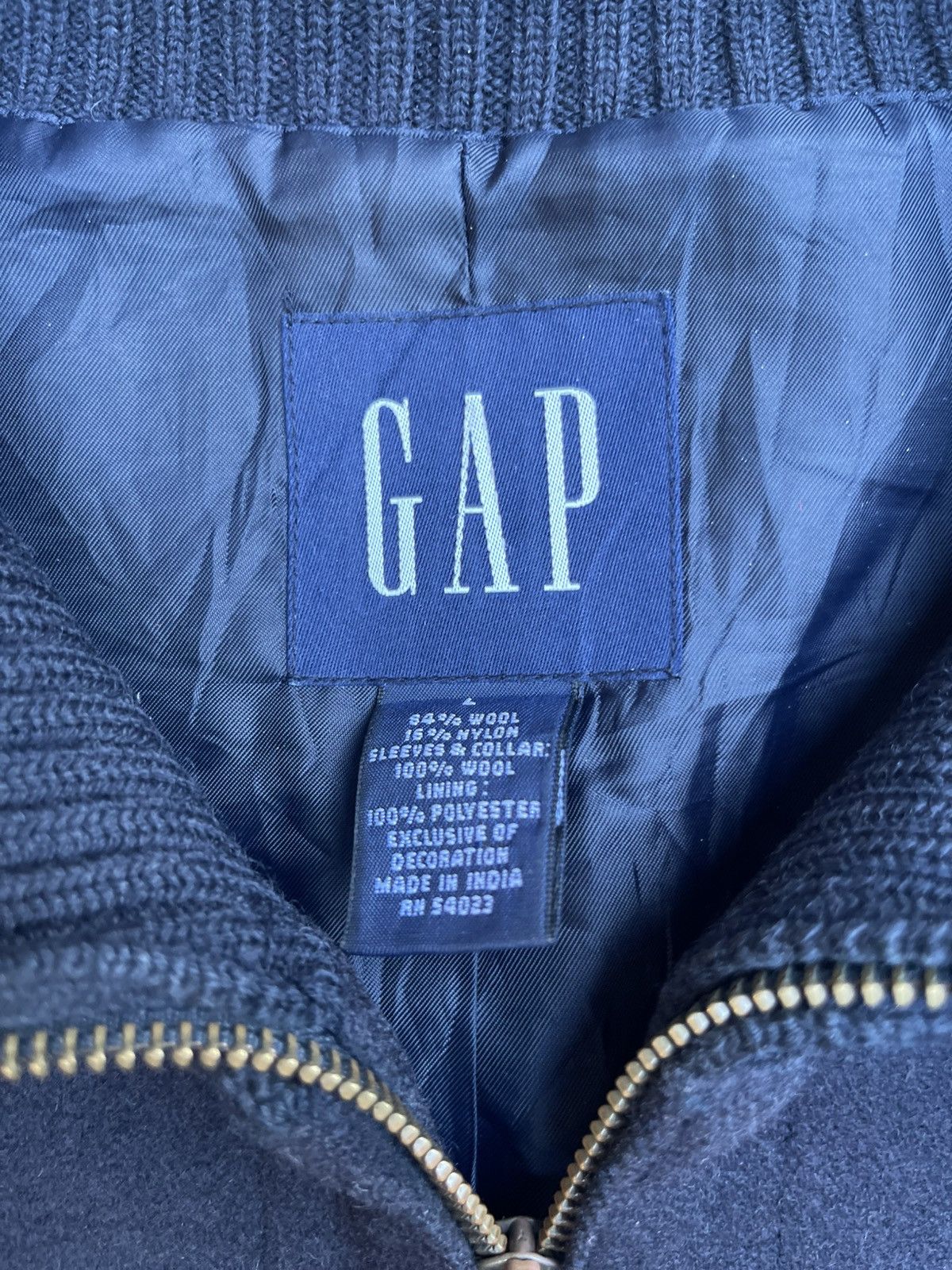 Gap Vintage GAP Wool Bomber Jacket - Rib Knit Arms Size US L / EU 52-54 / 3 - 4 Thumbnail