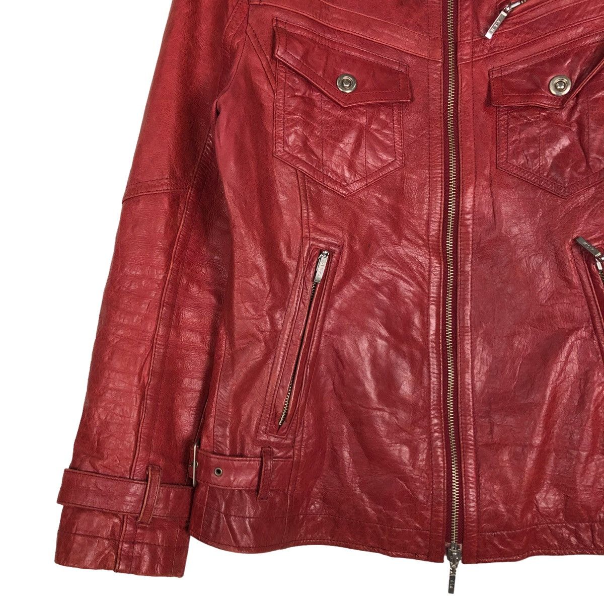 Japanese Brand 🔥VINTAGE BONDAGE LEATHER BIKER JACKET ASM ISSEY MIYAKE Size US M / EU 48-50 / 2 - 6 Thumbnail