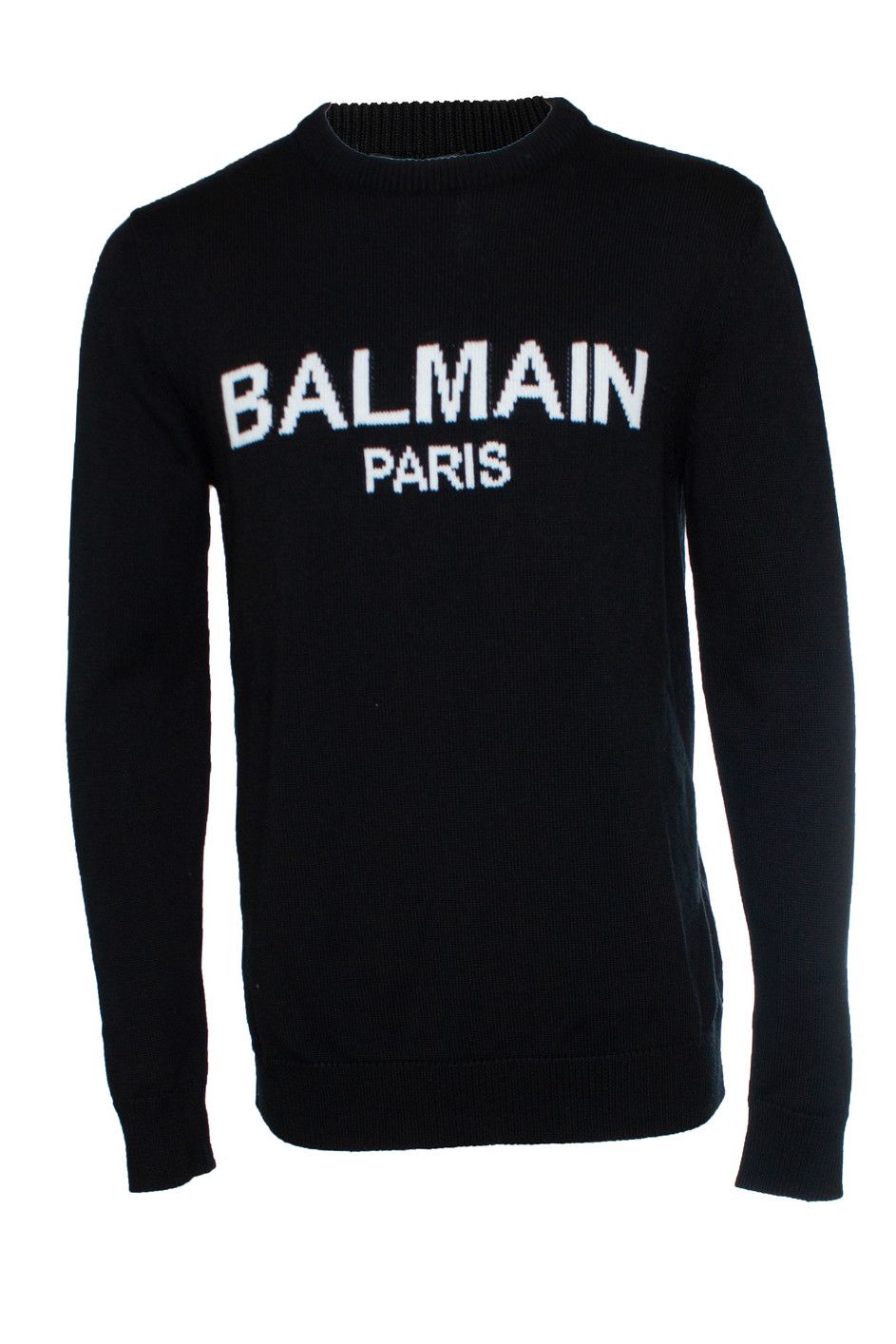 Balmain Balmain, Logo merino knit jumper in black Size US L / EU 52-54 / 3 - 1 Thumbnail