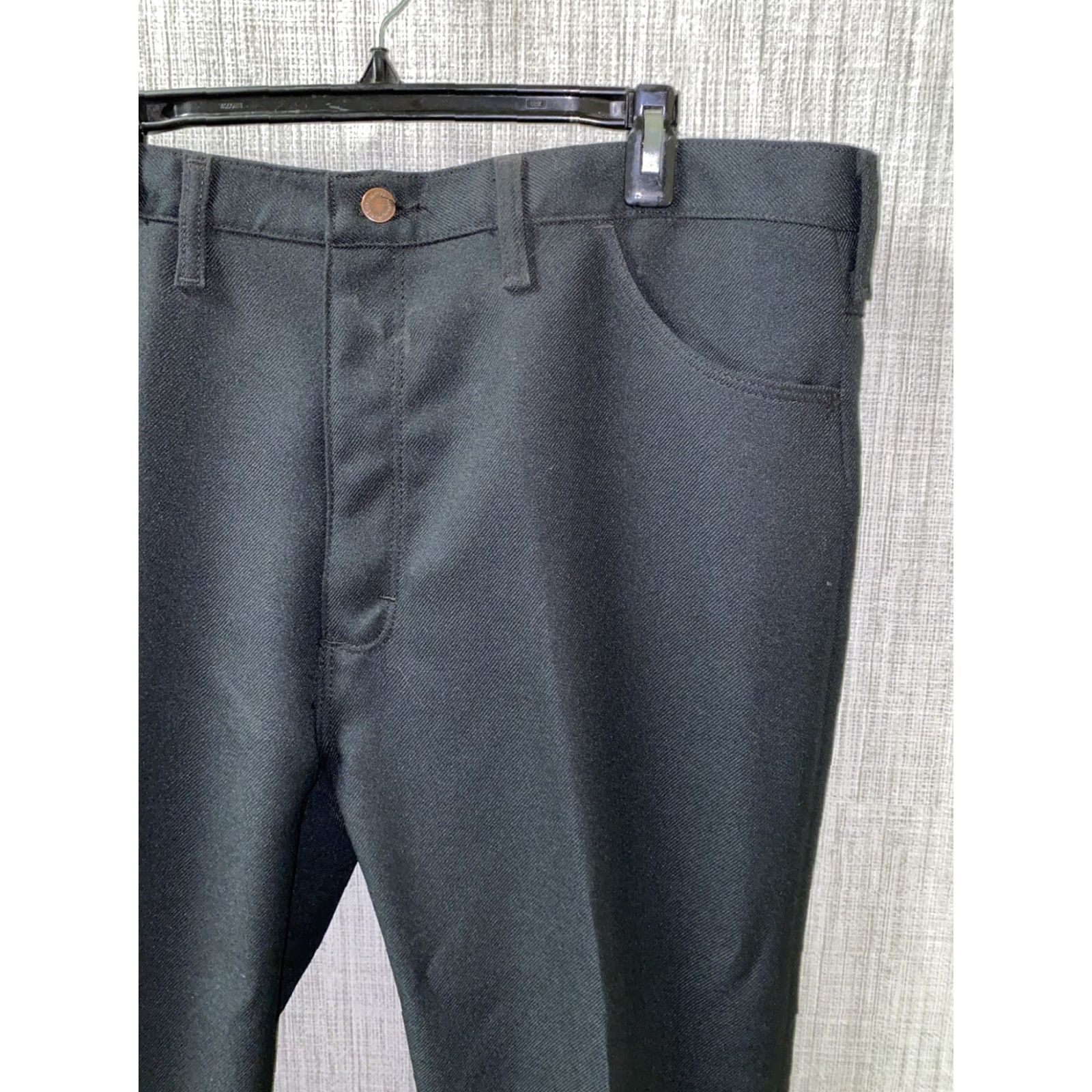 Wrangler WRANGLER Mens Black Stretch Regular Fit Pants 42 x 30 USA Made NWT VTG? Size US 42 / EU 58 - 3 Thumbnail