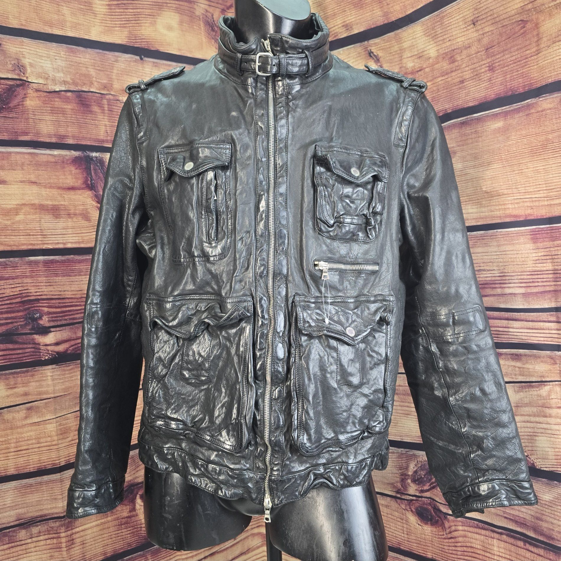 Neil Barrett Neil Barrett "Orlando" Jacket. Textured leather. Size US XL / EU 56 / 4 - 3 Thumbnail