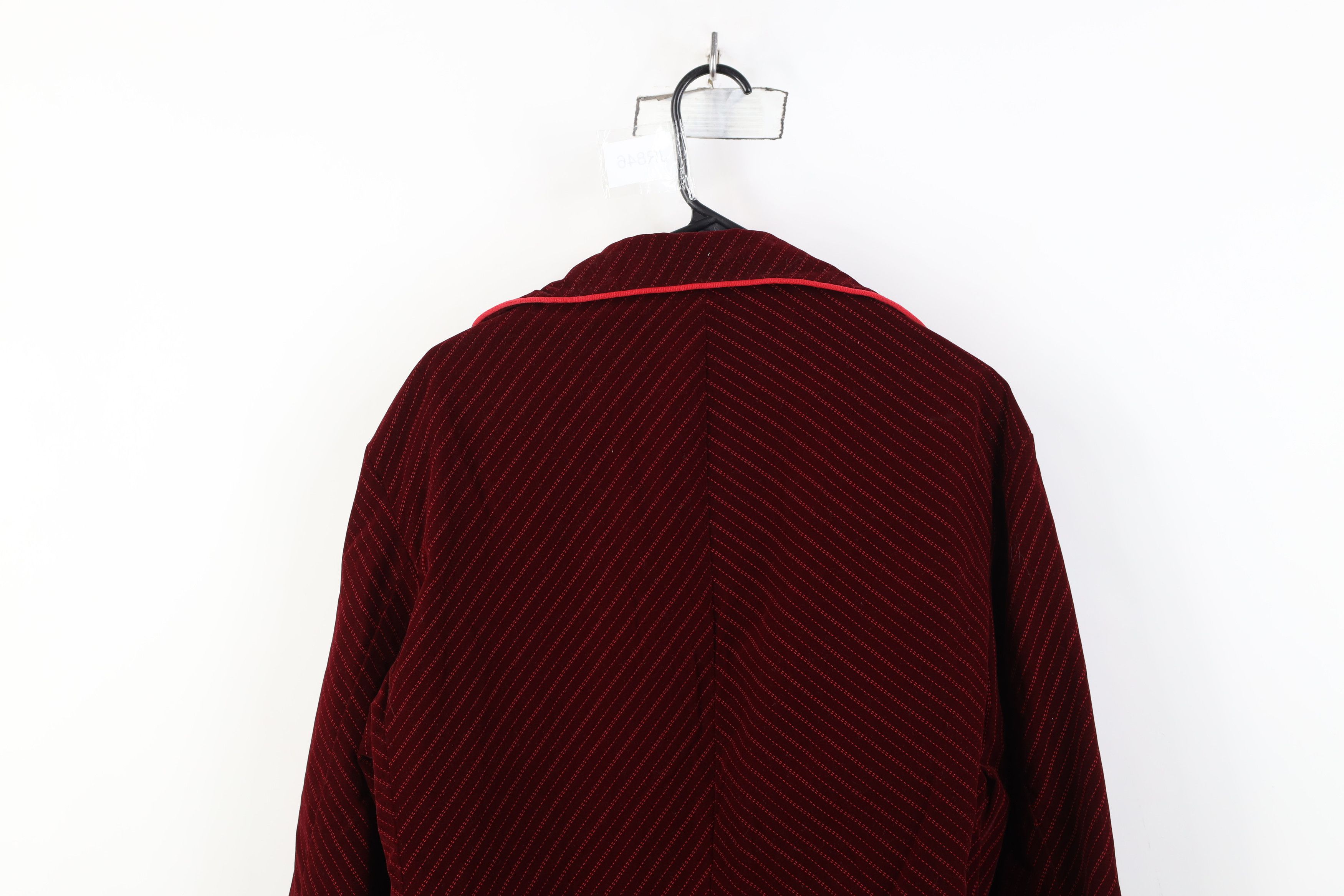 Vintage Vintage 90s Y2K Red Balls On Fire Velour Wonka Trench Coat Size US L / EU 52-54 / 3 - 14 Thumbnail