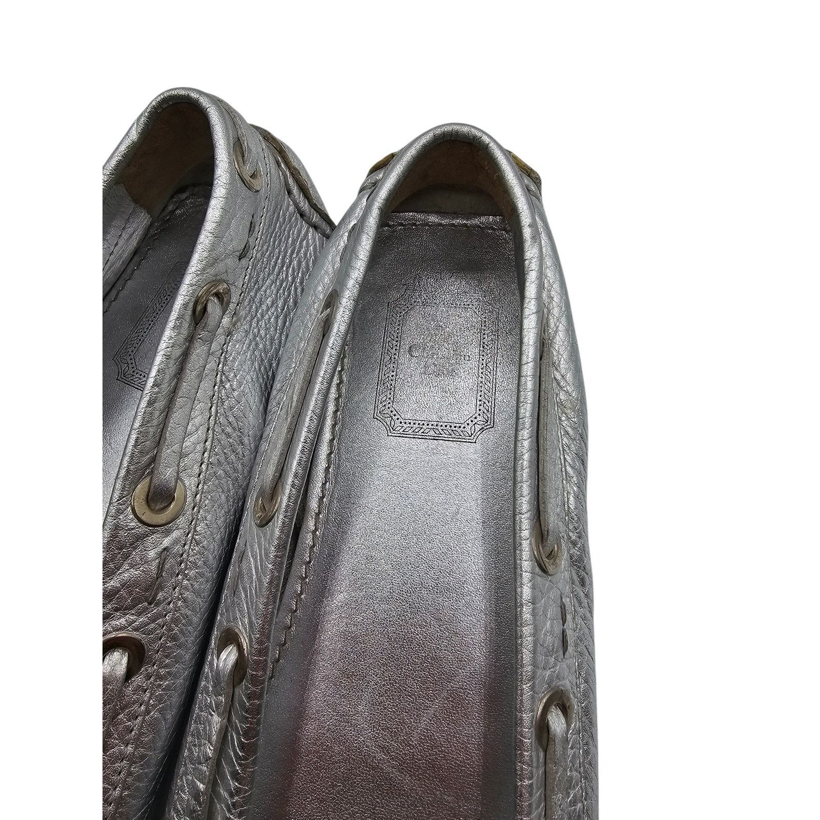 Dior Christian Dior Silver Leather Slip On Driving Loafers Sz 39 Size US 9 / IT 39 - 7 Thumbnail