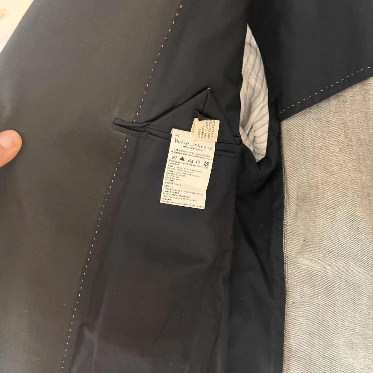 Nudie Jeans Nudie „Gabriel“ Blazer – Dry Black Coated, Size L Size US L / EU 52-54 / 3 - 7 Thumbnail