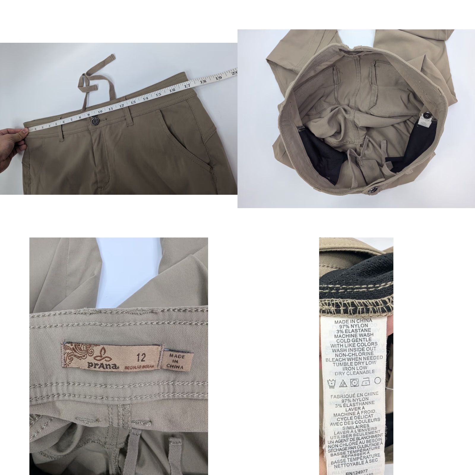 Prana Prana Halle Roll-Up Hiking Nylon Pants Beige Size 12 Outdoors Size 34" / US 12 / IT 48 - 8 Thumbnail