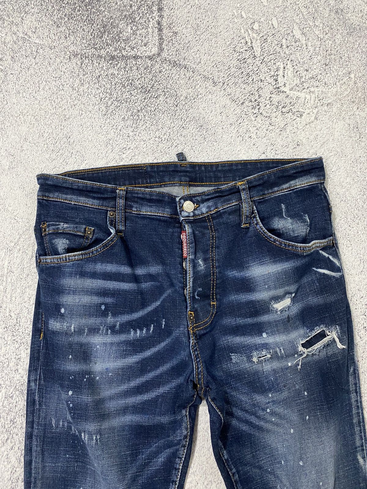 Dsquared2 Dsquared2 Tidy Biker Painted Distressed Skinny Jeans Pants Size US 30 / EU 46 - 4 Thumbnail