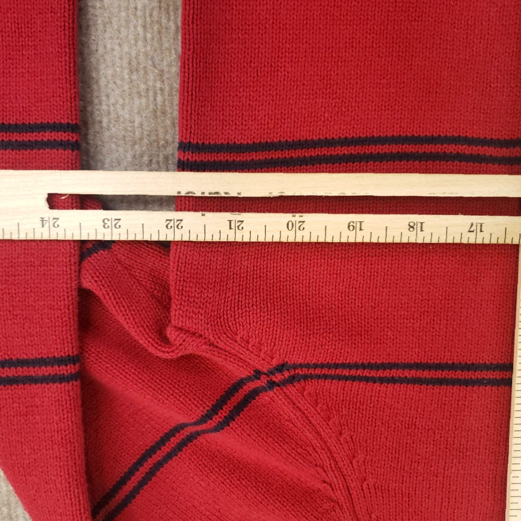 Nautica Nautica Mens Sweater Large Red Crew Neck Pullover Long Sleeve Striped Size US L / EU 52-54 / 3 - 3 Thumbnail