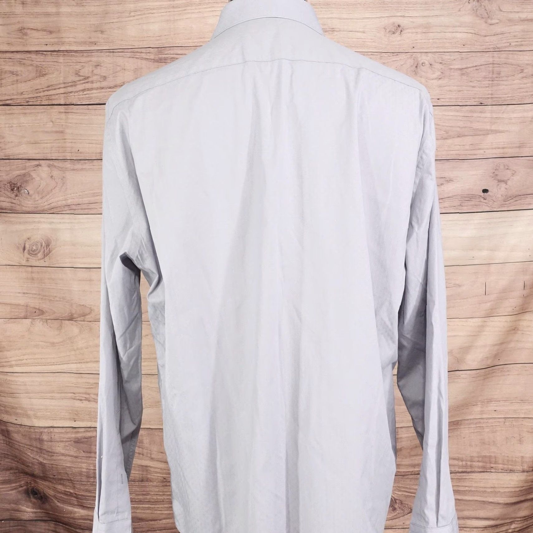 Apt. 9 VINTAGE? No. Then: Apt. 9 Dress Shirt Mens L Gray Regular Fit Long Sleeve 16.5 34/35 Cotton Spandex Stretch Button Front Collar Barrel Cuff Size 42R - 4 Thumbnail
