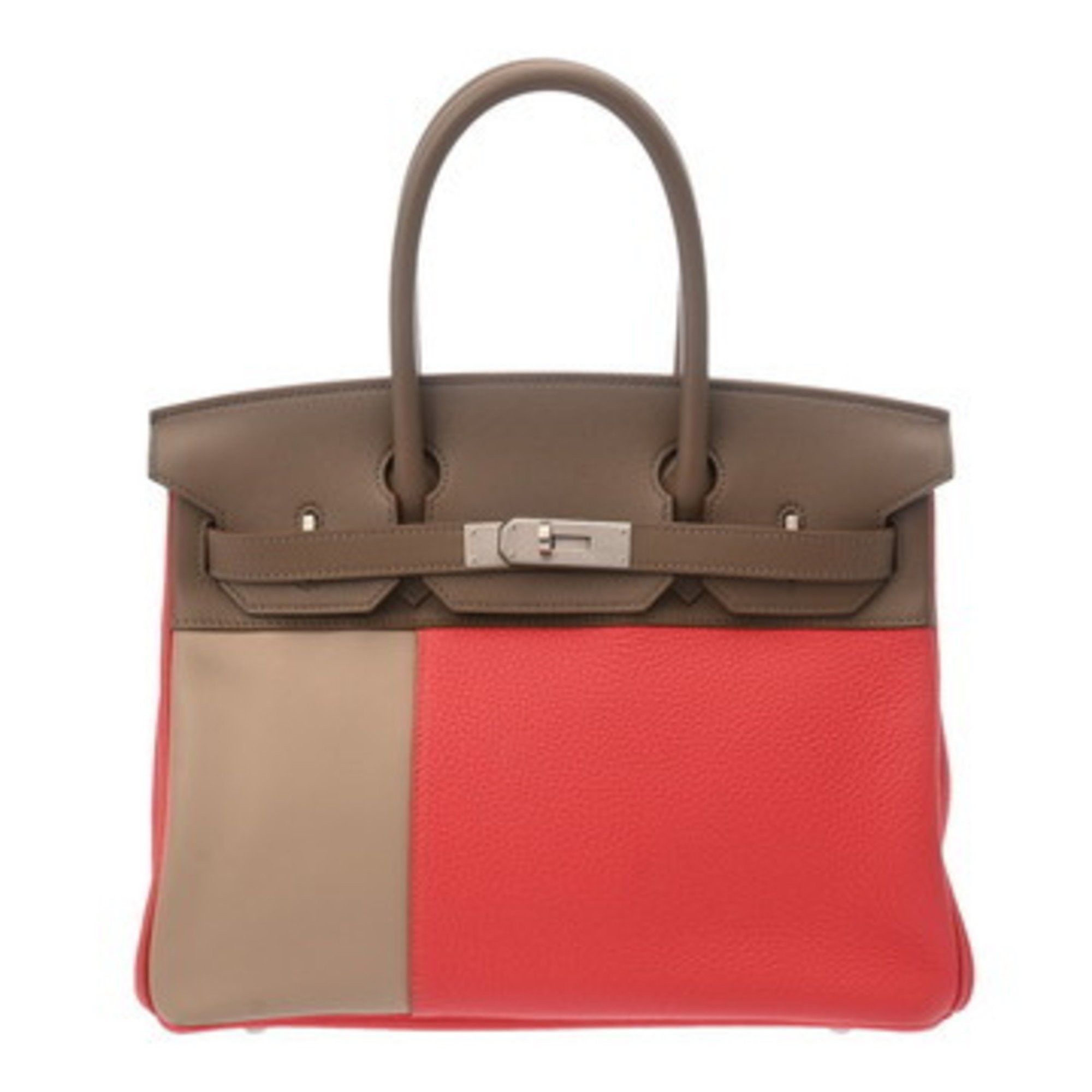 HERMES Birkin 30 Kazac Etoupe/Argile/Rose Jaipur P Stamp (circa 2012) Women's Taurillon/Swift Handbag