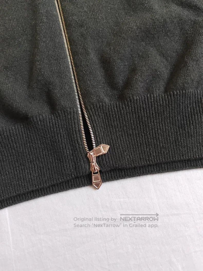 Hermes Hermes Cashmere zip-up jacket, olive green, 100% cashmere Size US L / EU 52-54 / 3 - 7 Thumbnail
