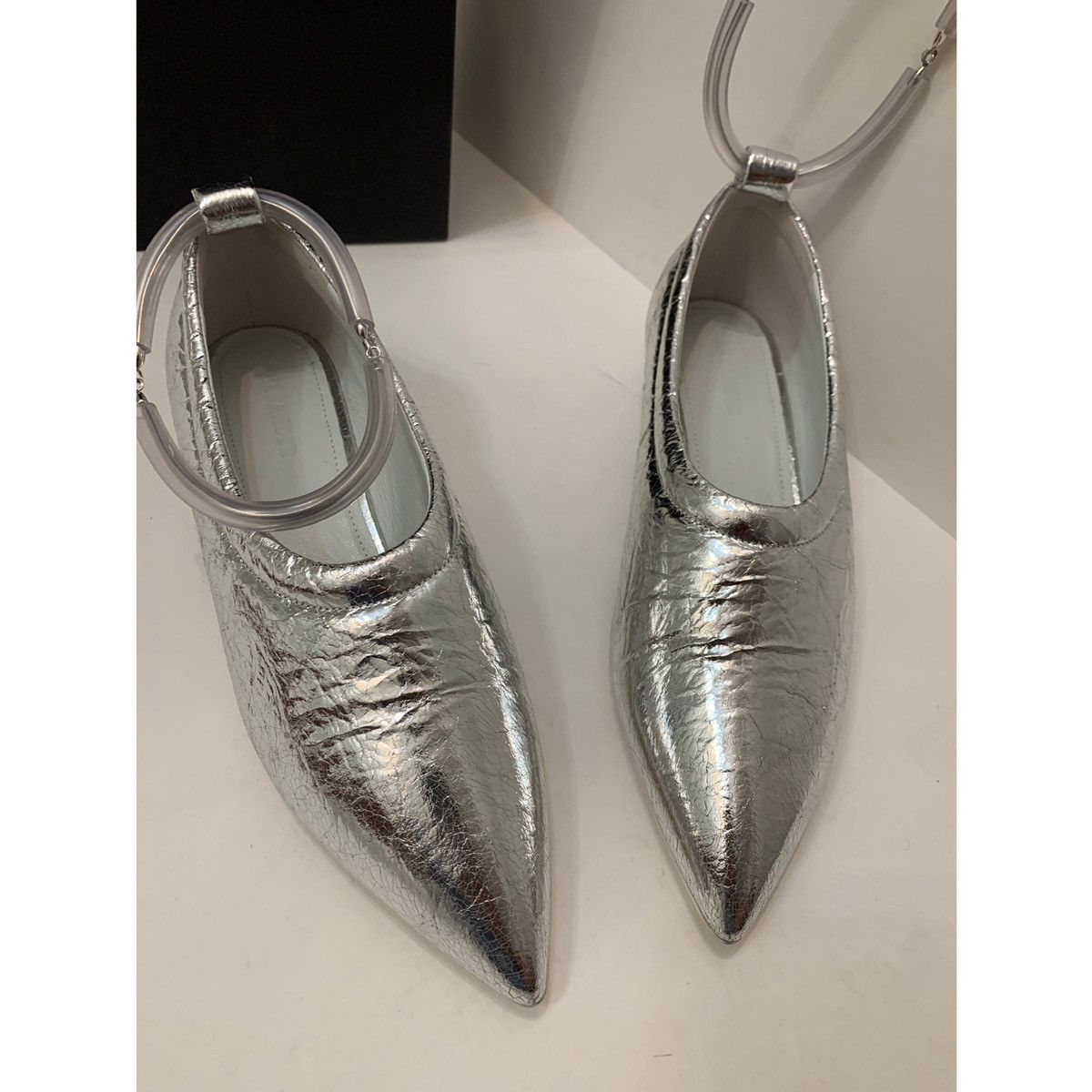 Jil Sander JIL SANDER METALLIC LEATHER BALLET FLATS SHOES Size US 8 / IT 38 - 5 Thumbnail