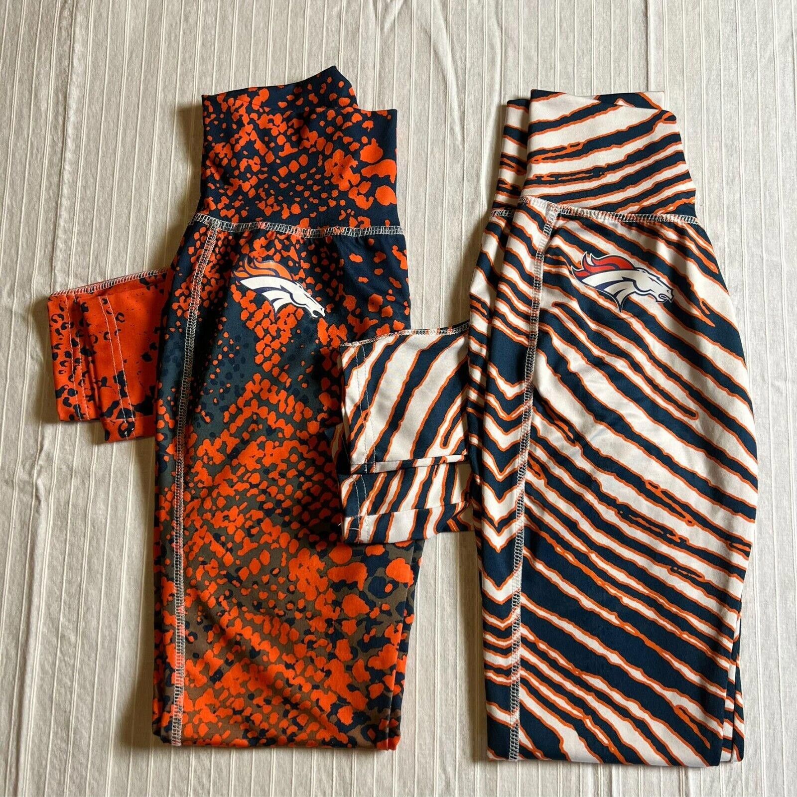 NFL 2x VTG 90s Zubaz Yoga Pants Ladies XS Denver Broncos NFL Size 26" / US 2 / IT 38 - 2 Thumbnail