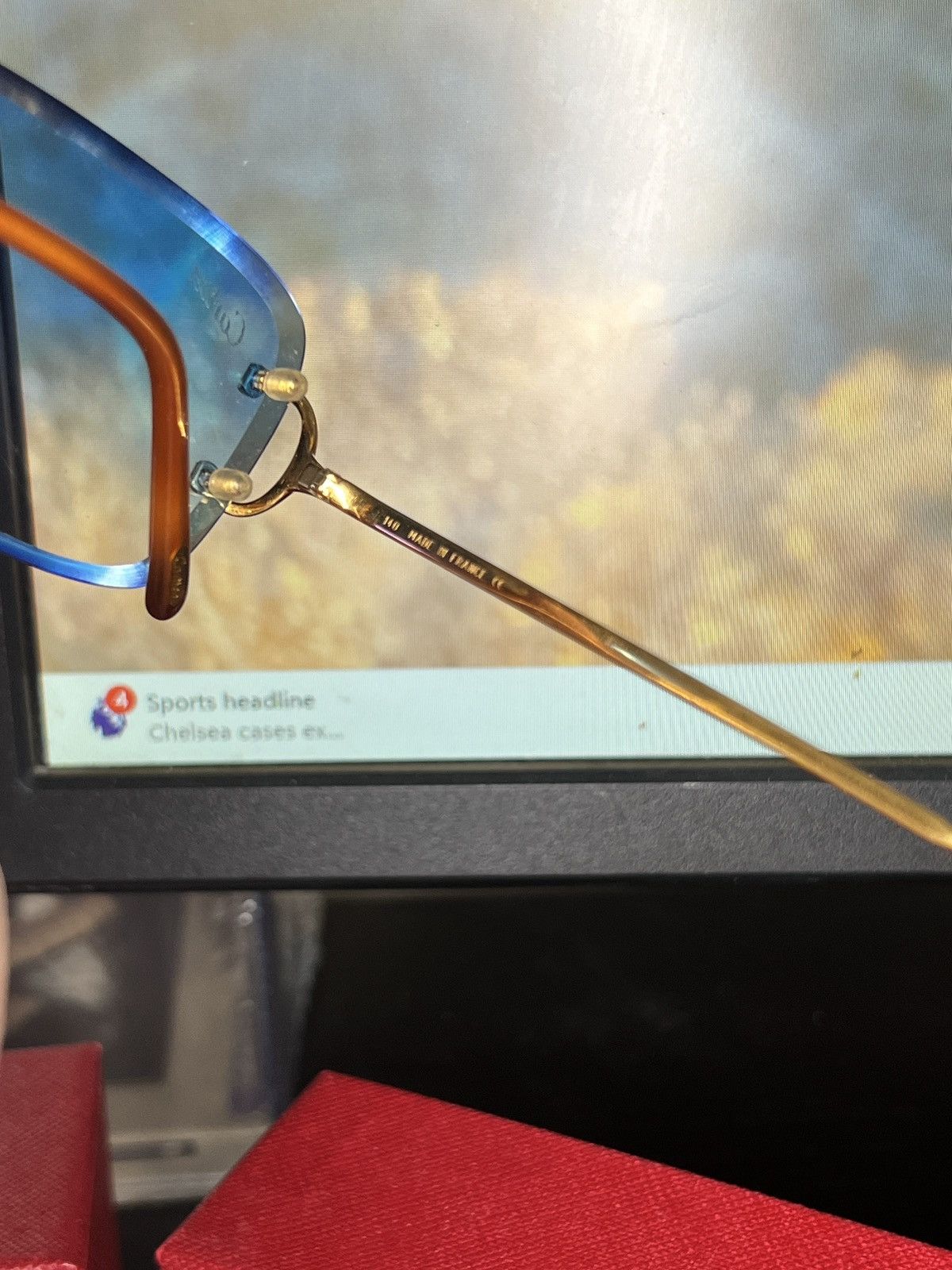 Cartier cartier c de sunglasses rimless glasses blue two tone18kGold Size 36 - 10 Thumbnail