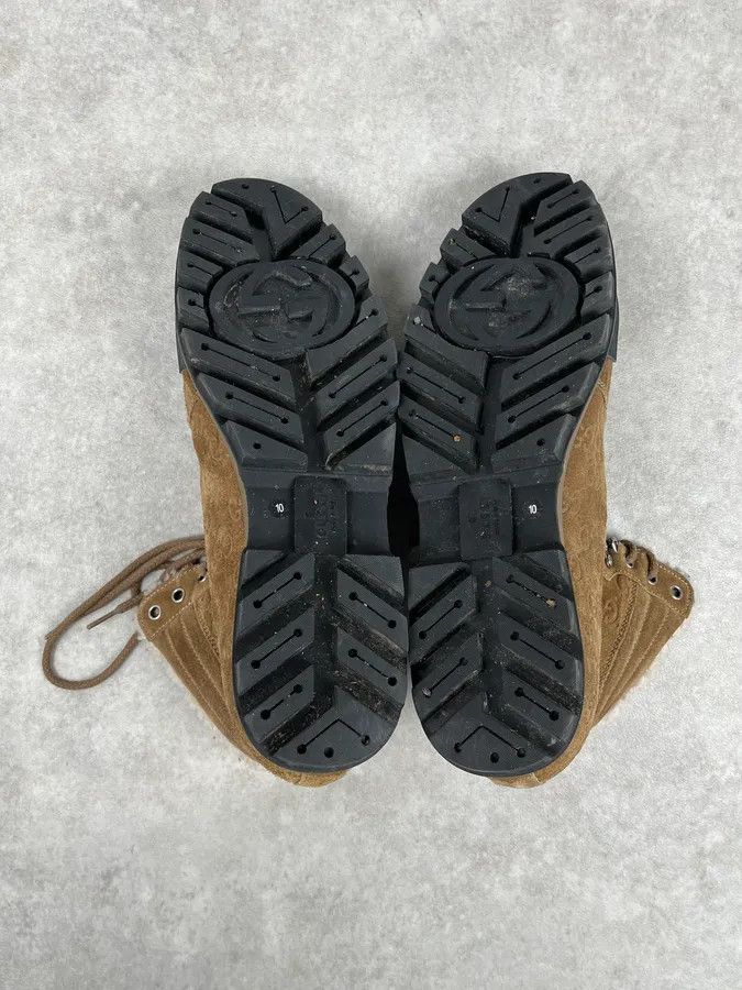 Gucci 2000s Gucci Brown Nebraska Monogram Hiking Boots Size US 11 / EU 44 - 7 Thumbnail
