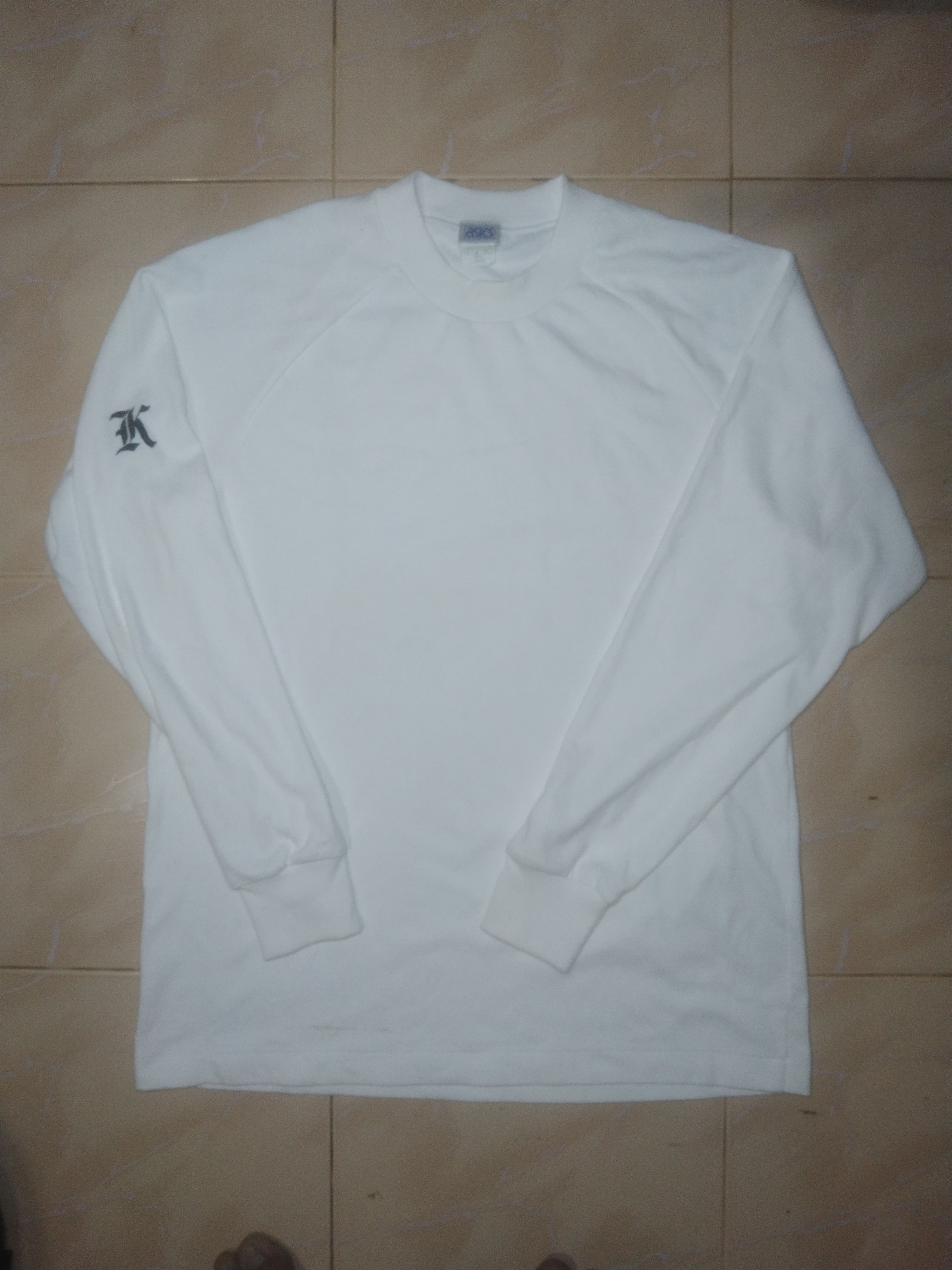 Asics × Vintage Vintage 80's asics long sleeve blank white tee Size US M / EU 48-50 / 2 - 9 Thumbnail