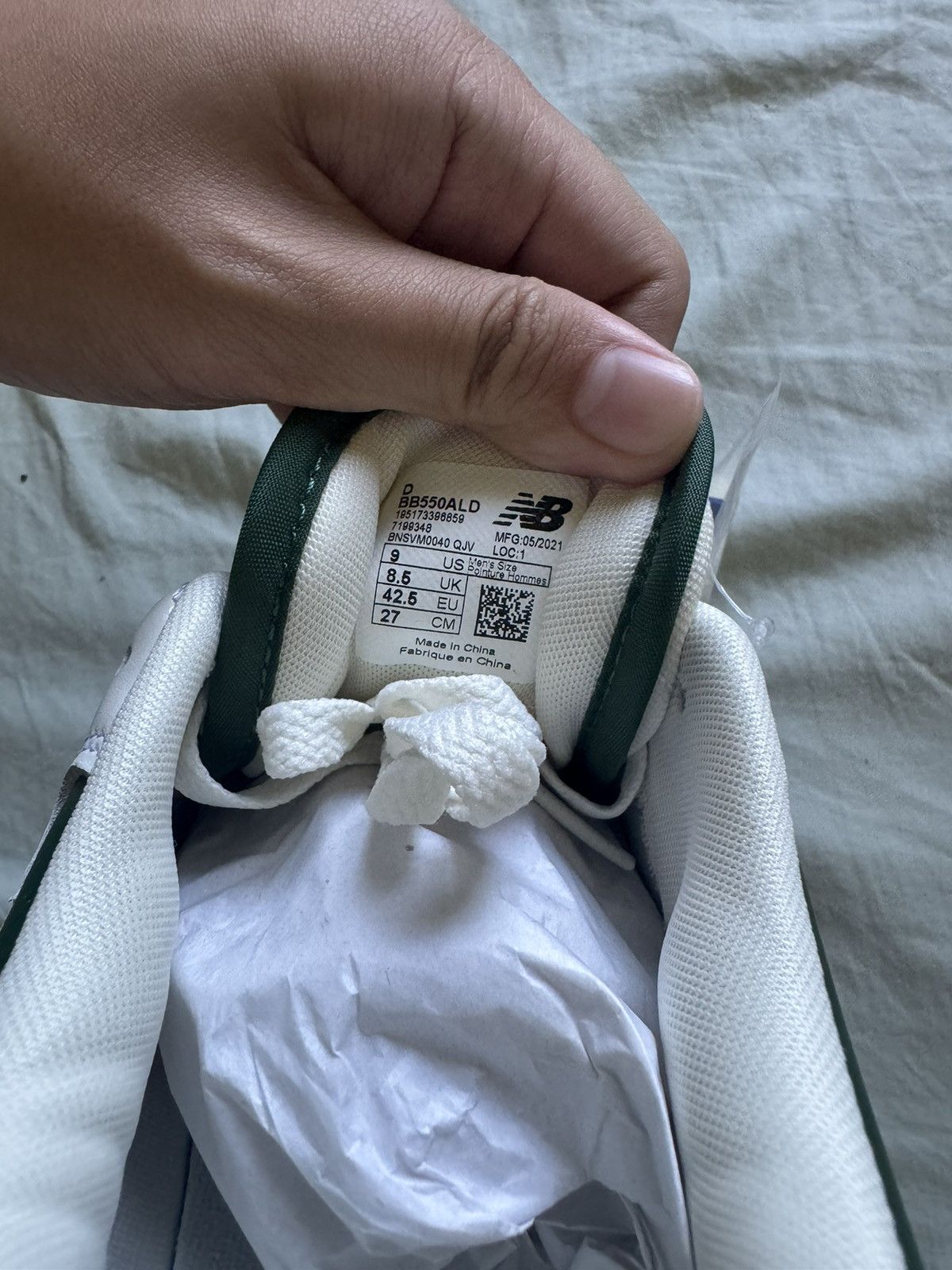 Aime Leon Dore × New Balance *NEW* Aime Leon Dore 550 White Green Vintage Sneakers Size US 9 / EU 42 - 6 Thumbnail